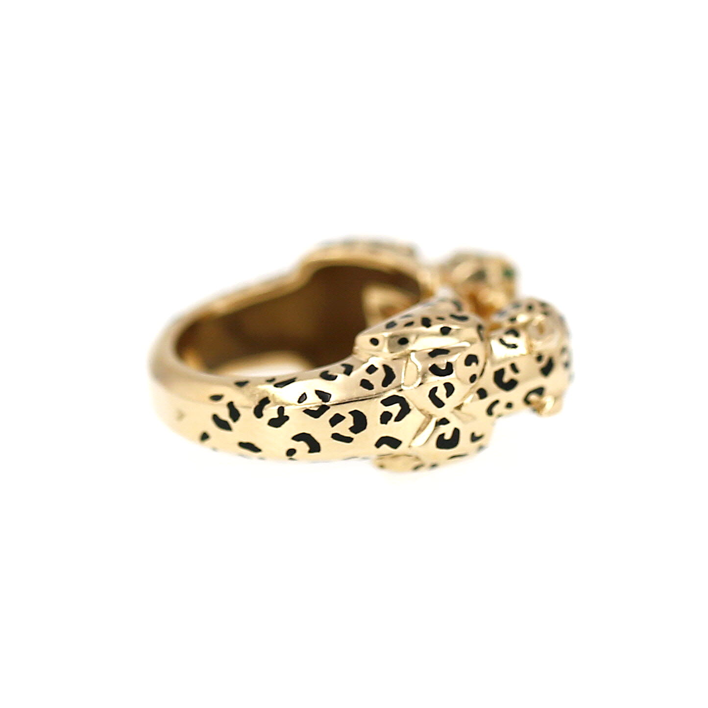 Cartier Panthère ring in yellow gold, emerald and black lacquer