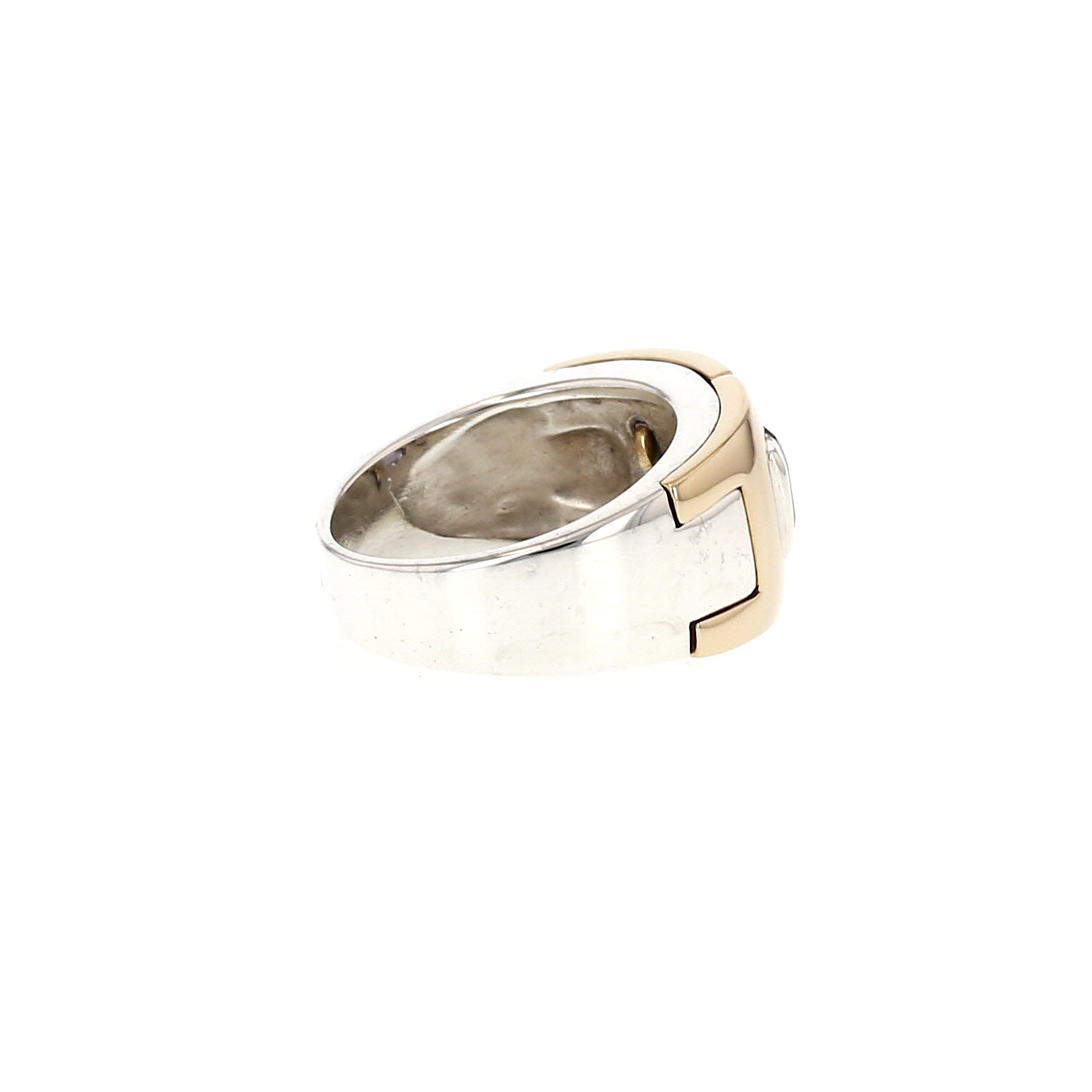 Anello Hermès  in oro giallo, argento e cordierite