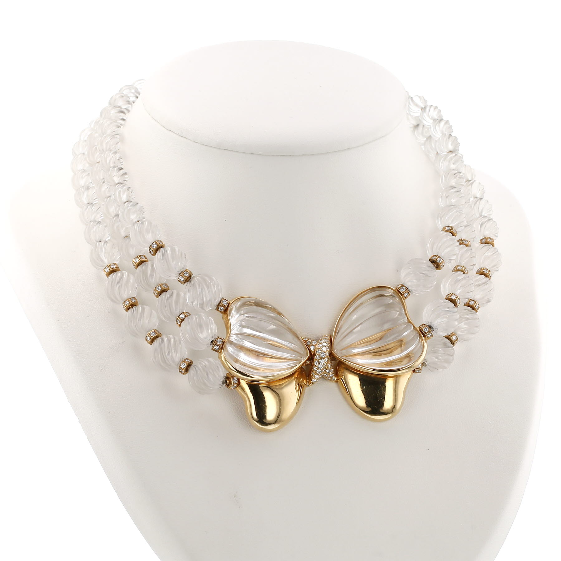 Boucheron  necklace in yellow gold, diamonds and rock crystal