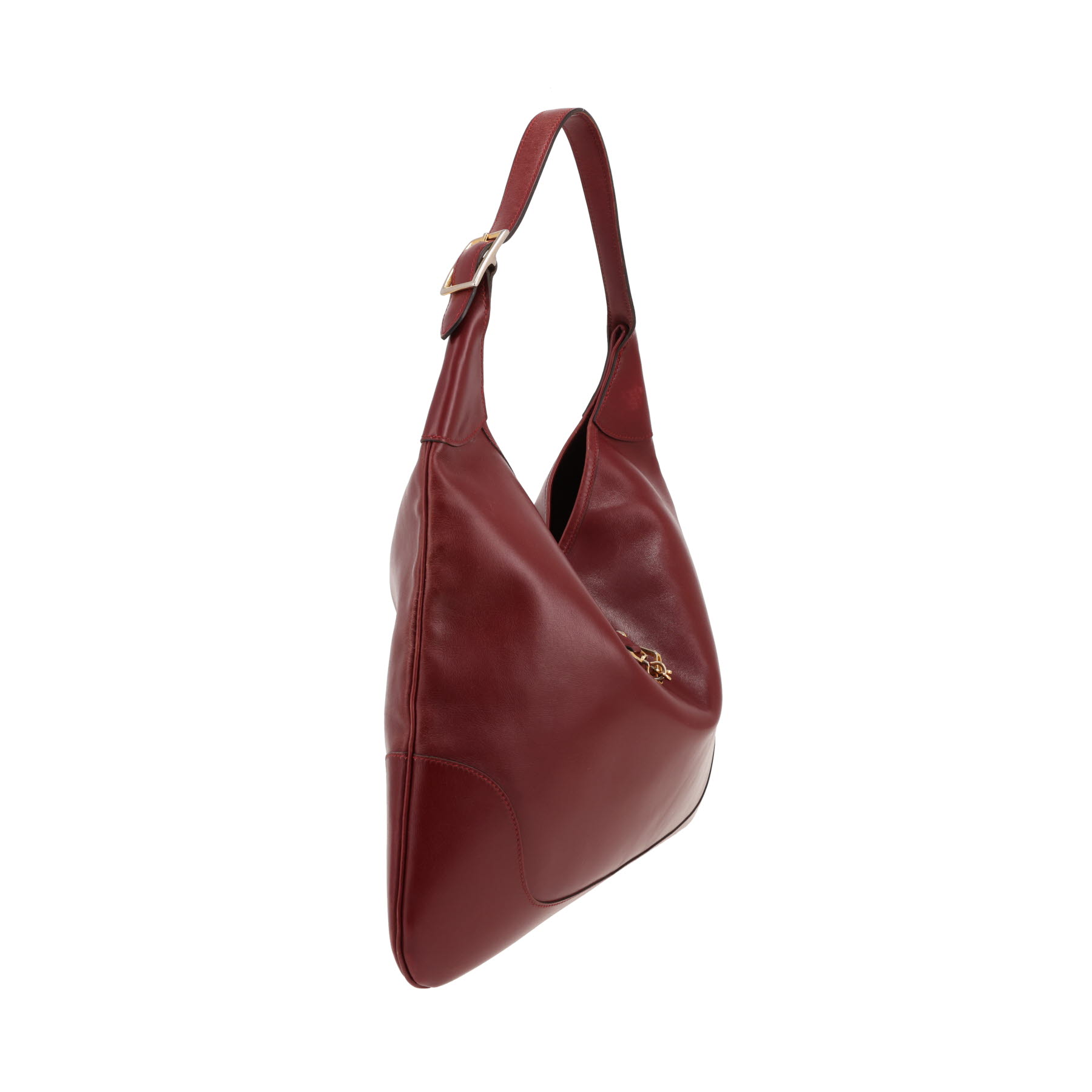 Hermès shoulder or handbag  Bordeaux box-grain leather trim