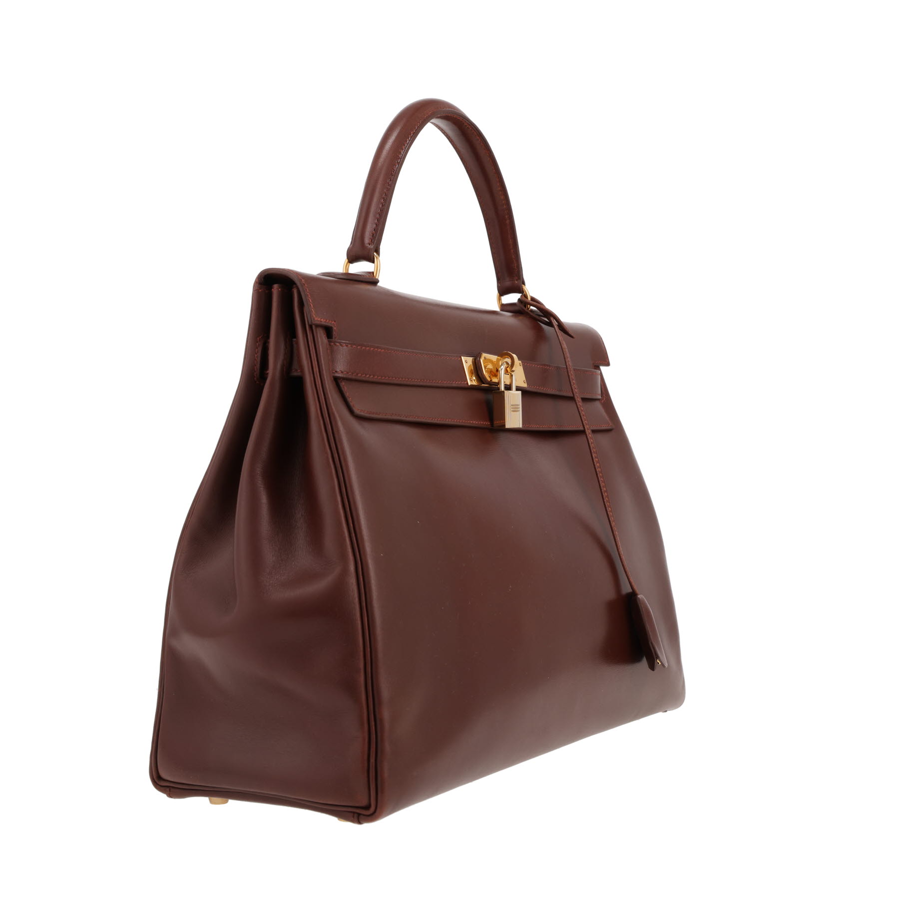 Hermès  Kelly 35 cm handbag  in brown box leather