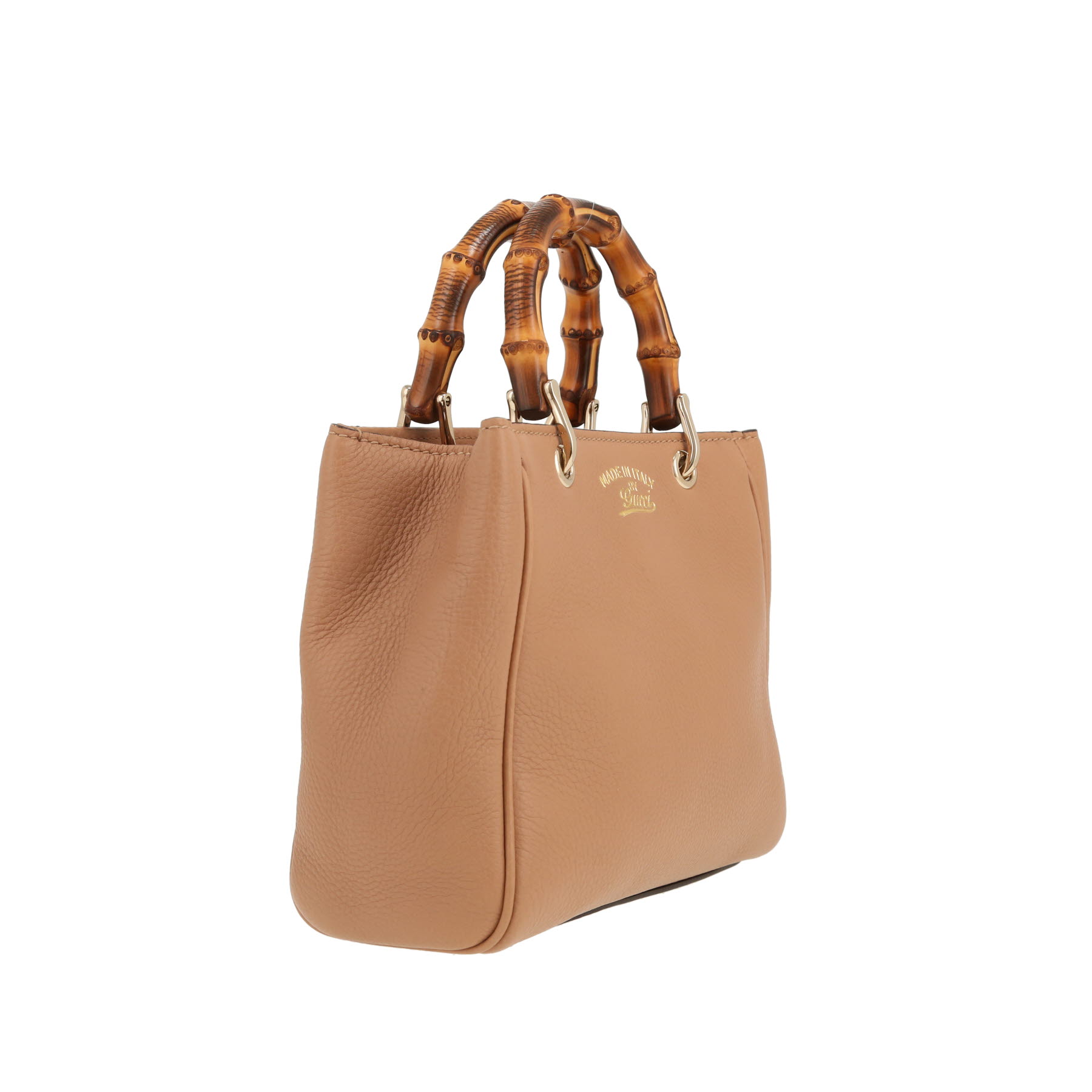 Gucci  Diana handbag  in beige grained leather  and bamboo