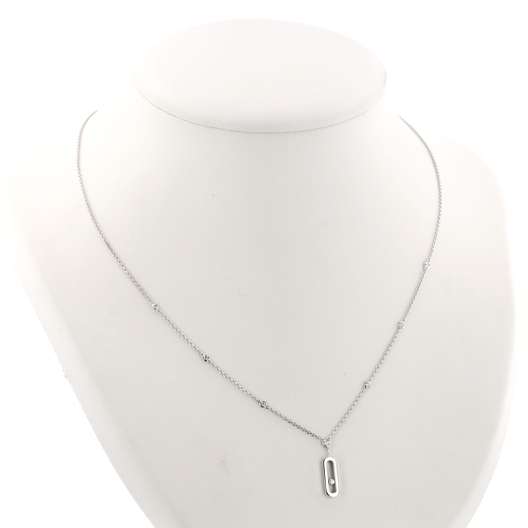 Collana Messika Move Uno in oro bianco e diamanti