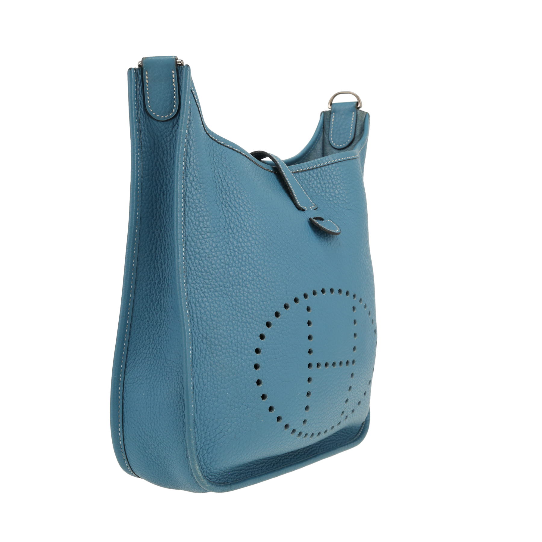 Hermès  Evelyne shoulder bag  in blue jean togo leather