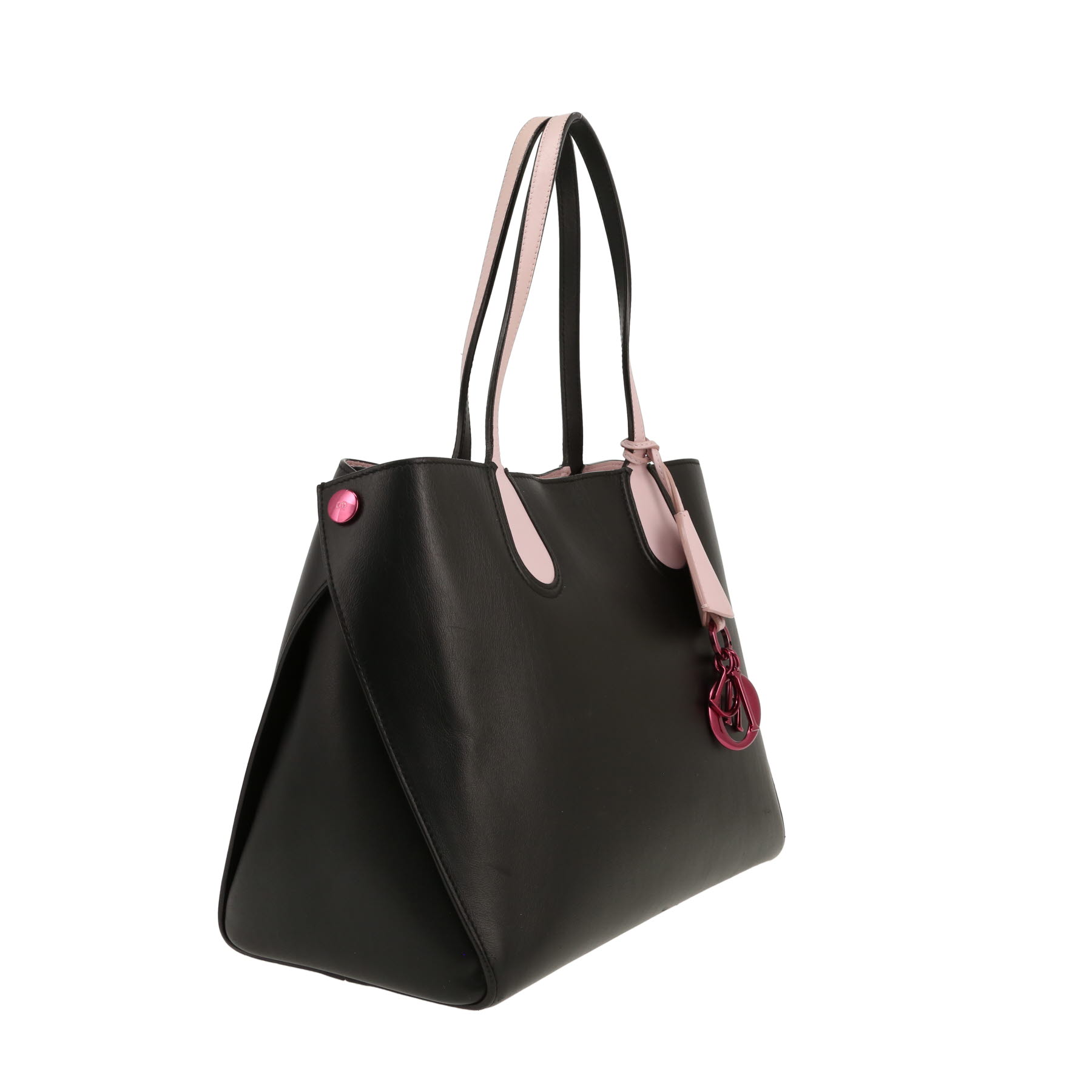 Dior  Dior Addict cabas shopping bag  in black and varnished pink leather