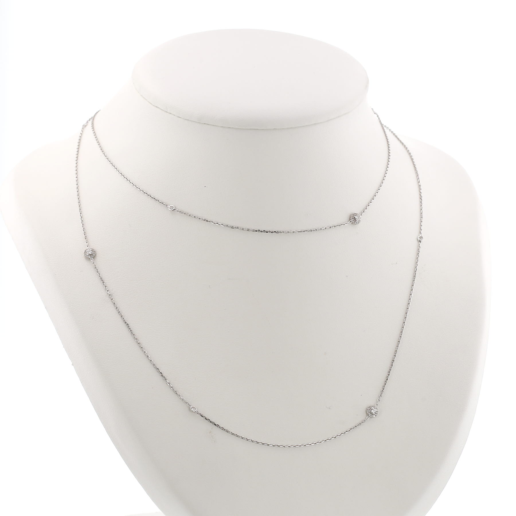 Messika Joy long necklace in white gold and diamonds