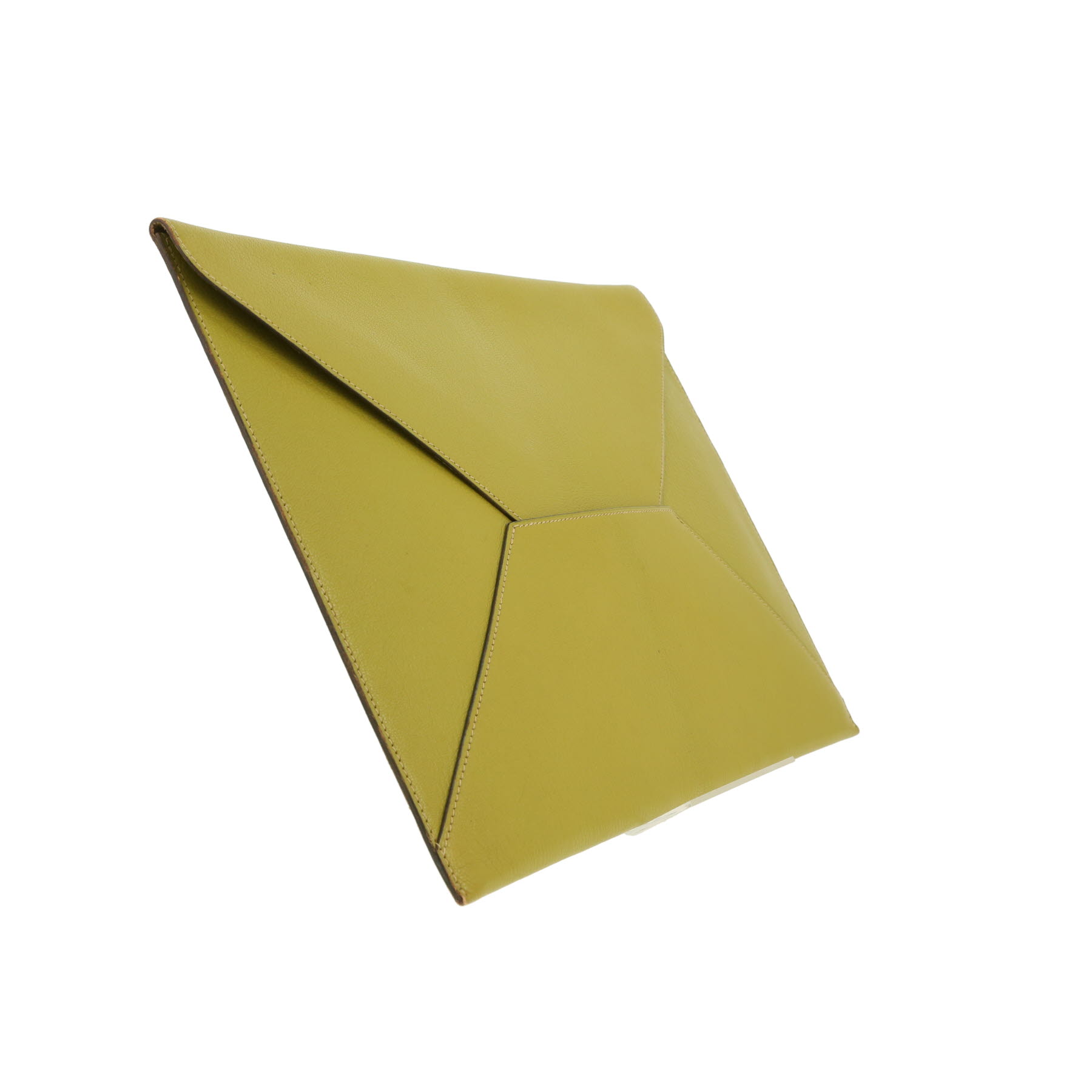 Hermès  Enveloppe large model  pouch  in anise green Mysore leather