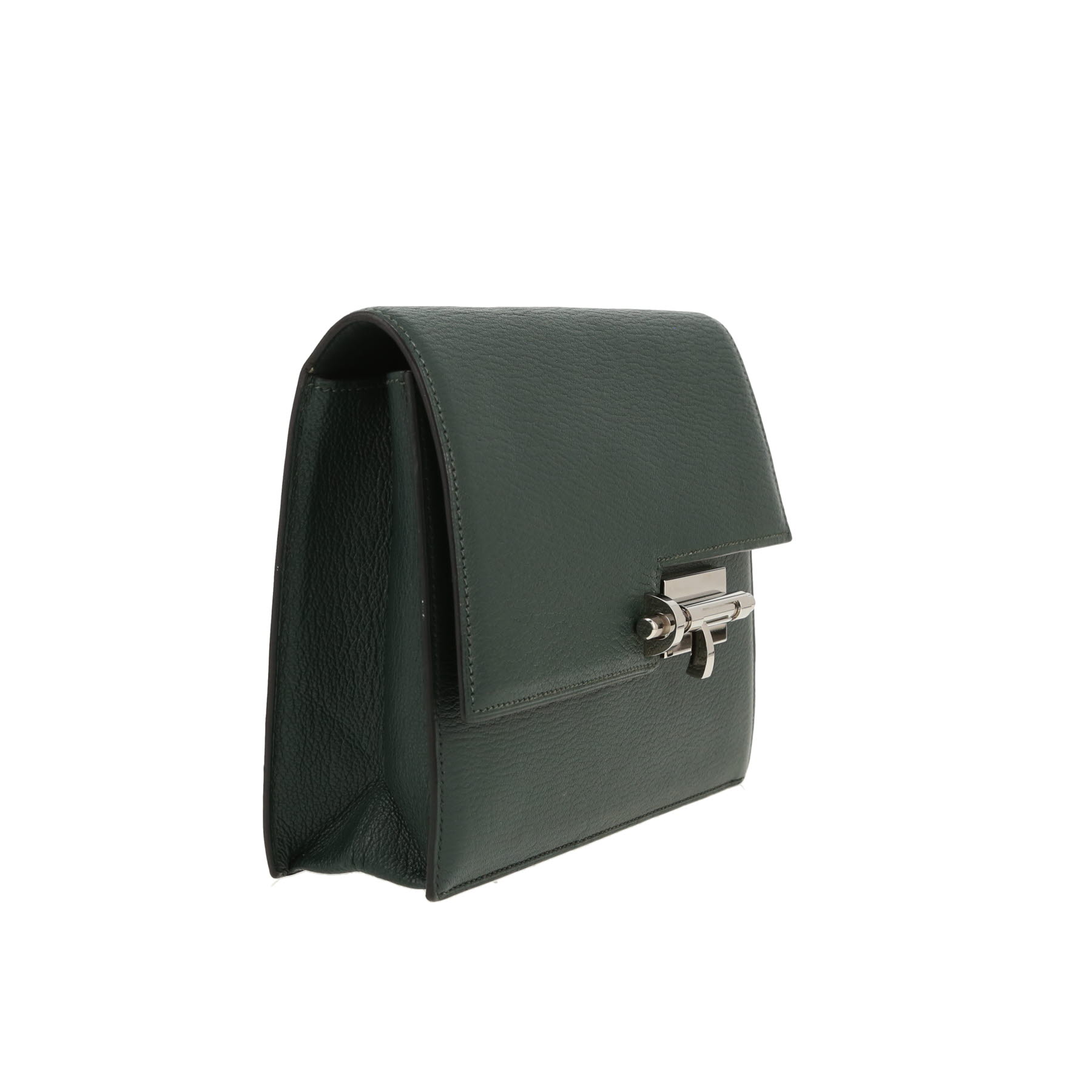 Hermès  Verrou pouch  in green Mysore leather