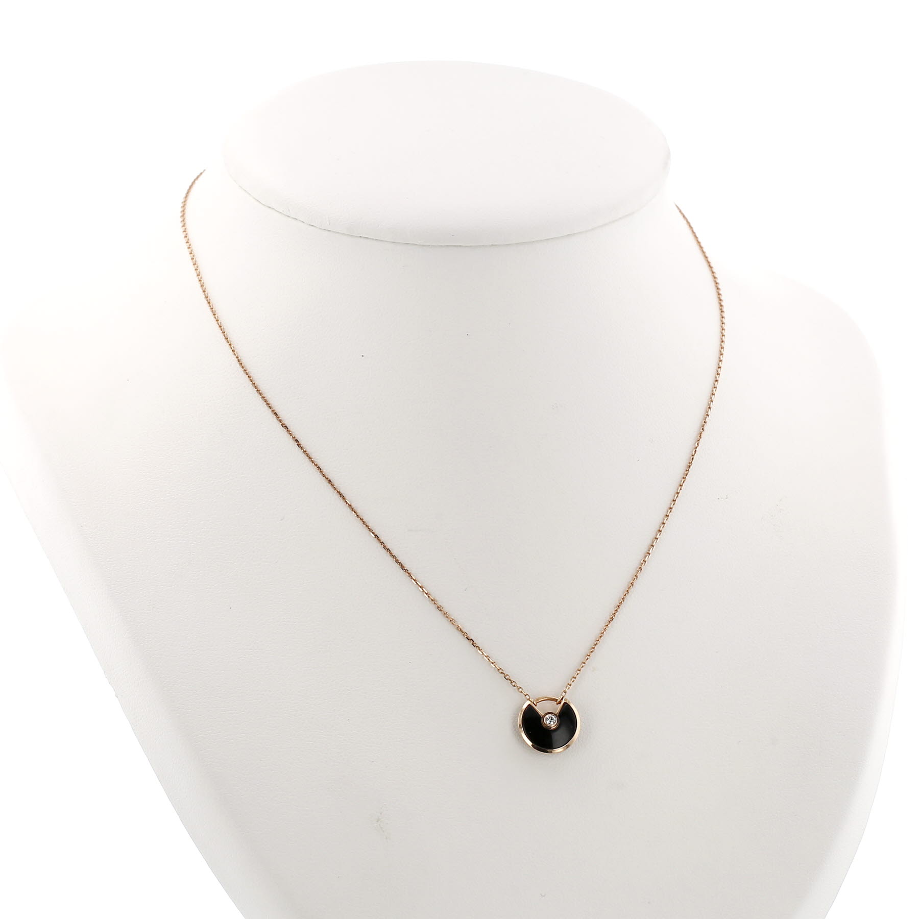Cartier Amulette size XS necklace in yellow gold, diamond and onyx
