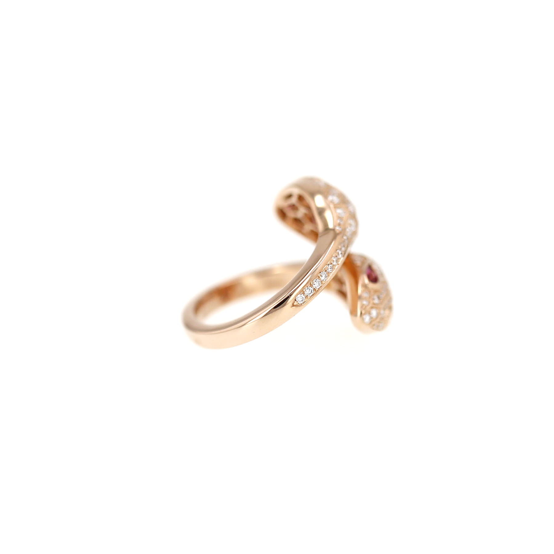 Bulgari Serpenti Seduttori ring in rose gold, rubellite and diamonds