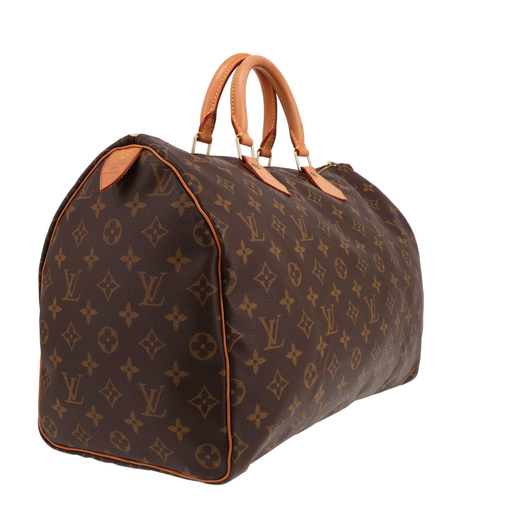 Louis Vuitton Speedy 40 handbag in brown Monogram canvas and natural leather