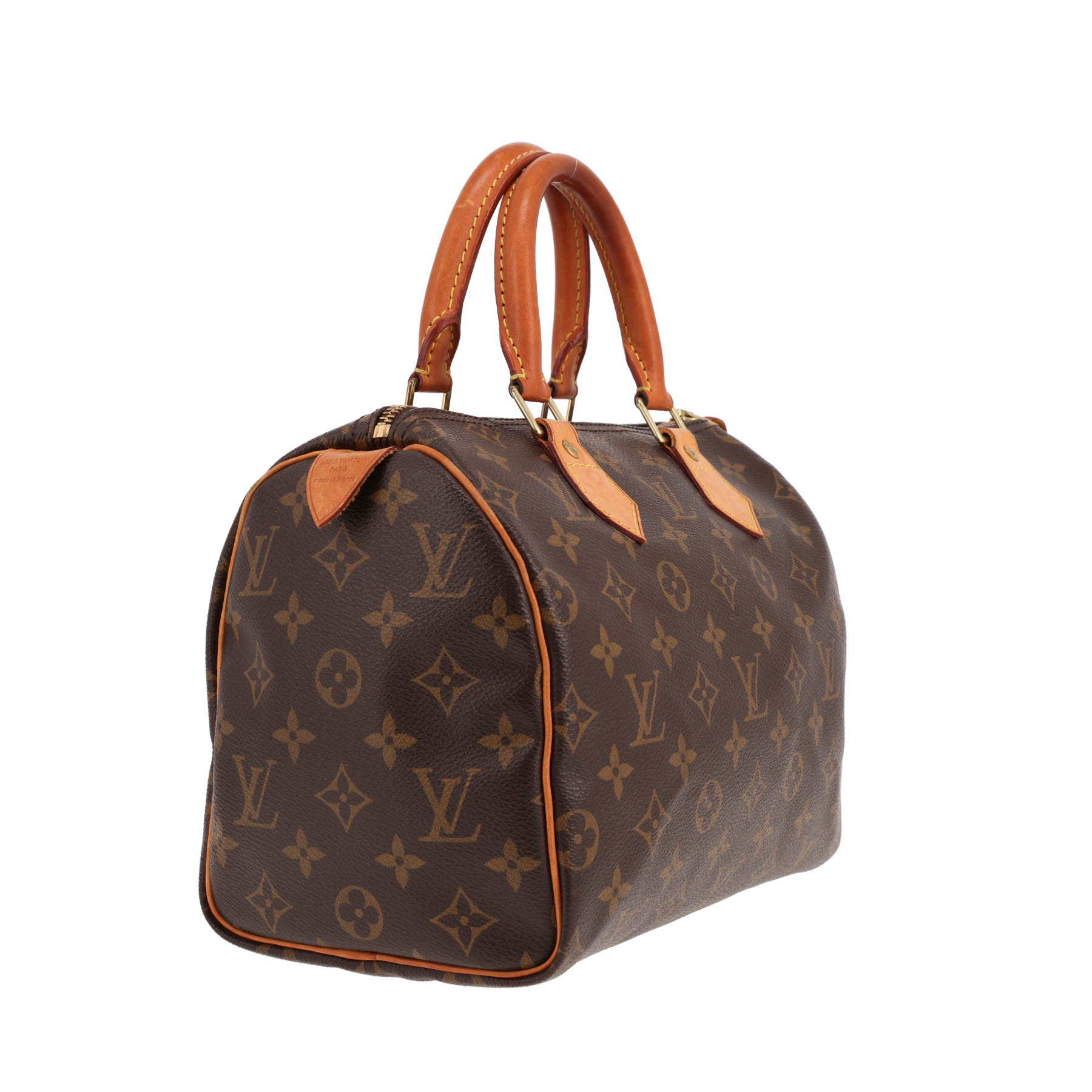 Louis Vuitton  Speedy 25 handbag  in brown monogram canvas  and natural leather