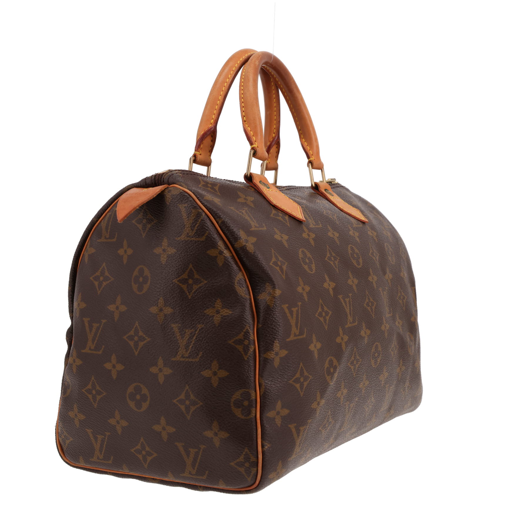 Sac à main Louis Vuitton  Speedy 30 en toile monogram marron et cuir naturel