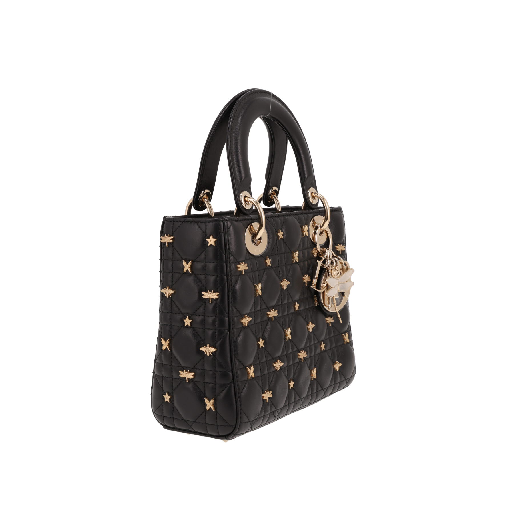 Borsa Dior  Lady Dior modello piccolo  in pelle cannage nera