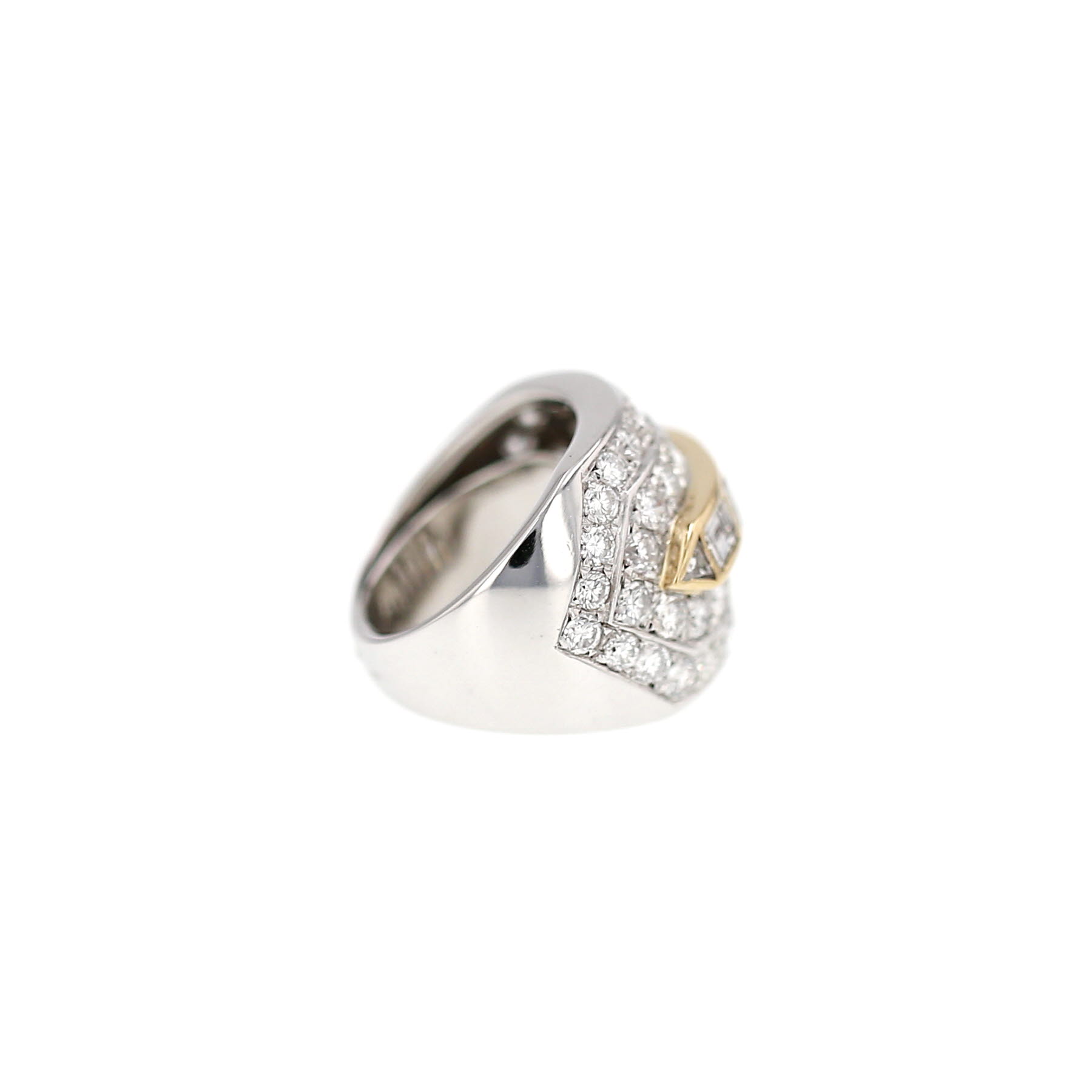 Repossi ring in yellow gold, white gold and diamonds