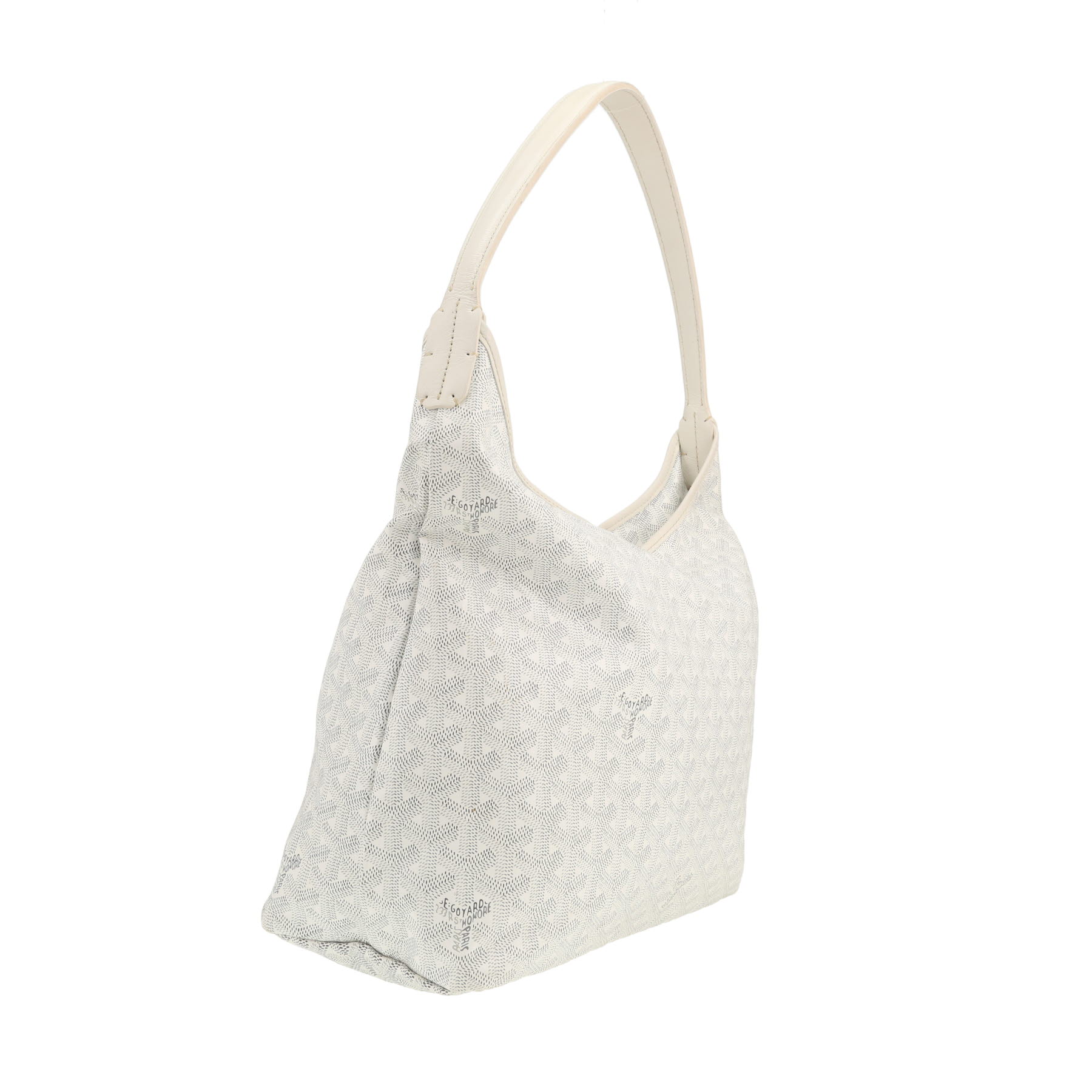 Bolso de mano Goyard  Hobo Bohème en tela Goyardine blanca y cuero blanco