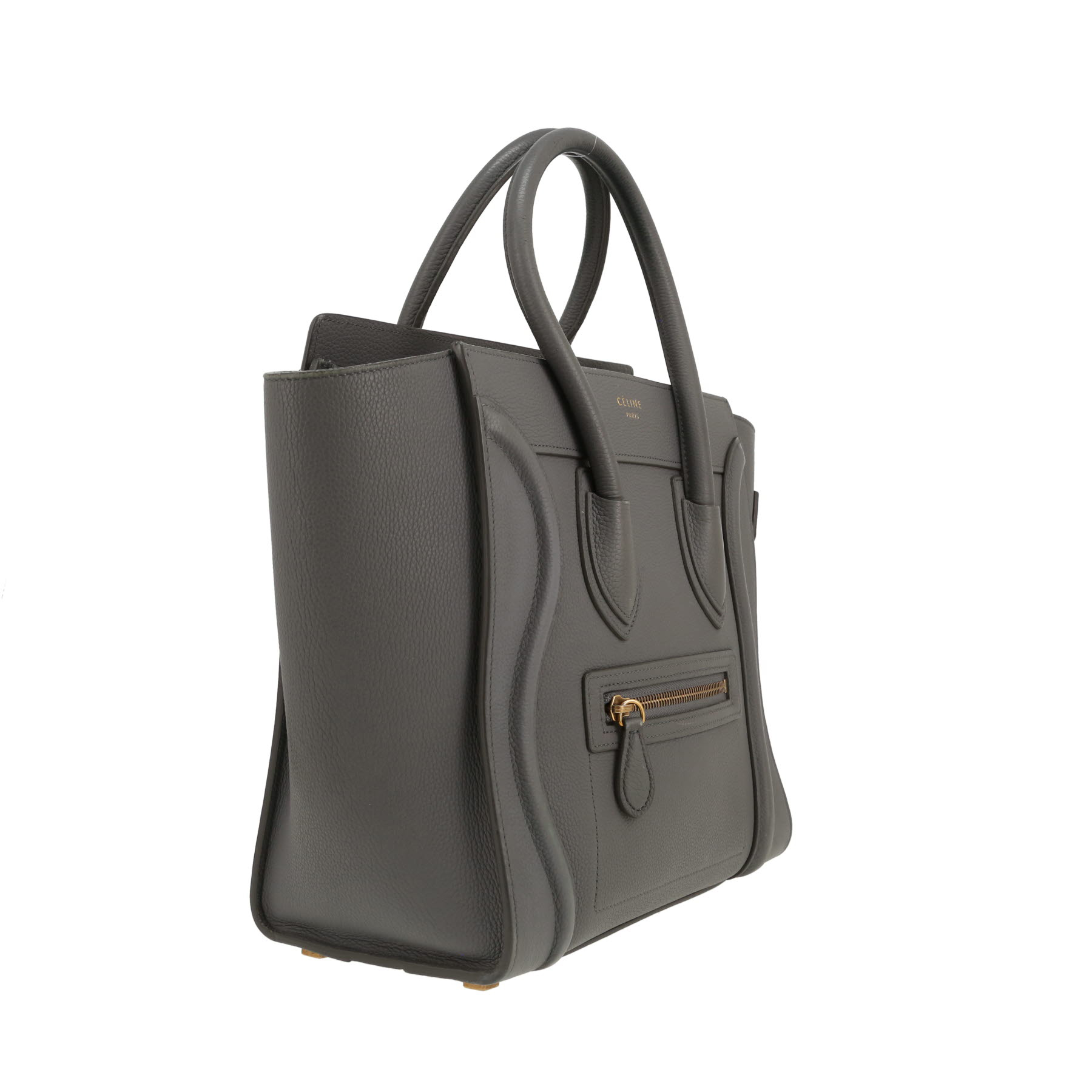 Bolso de mano Celine  Luggage en cuero granulado gris