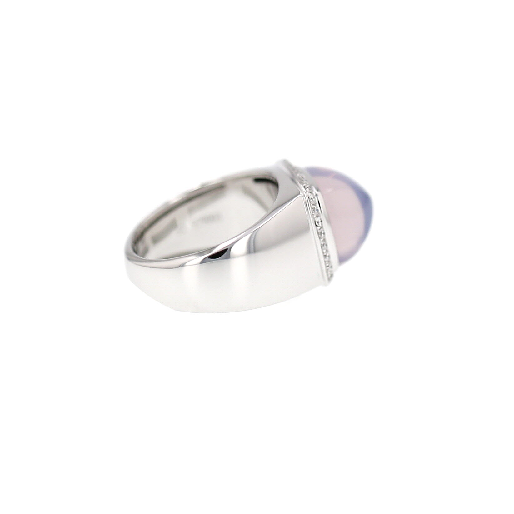 Fred Pain de Sucre medium model ring in white gold, diamonds and moonstone