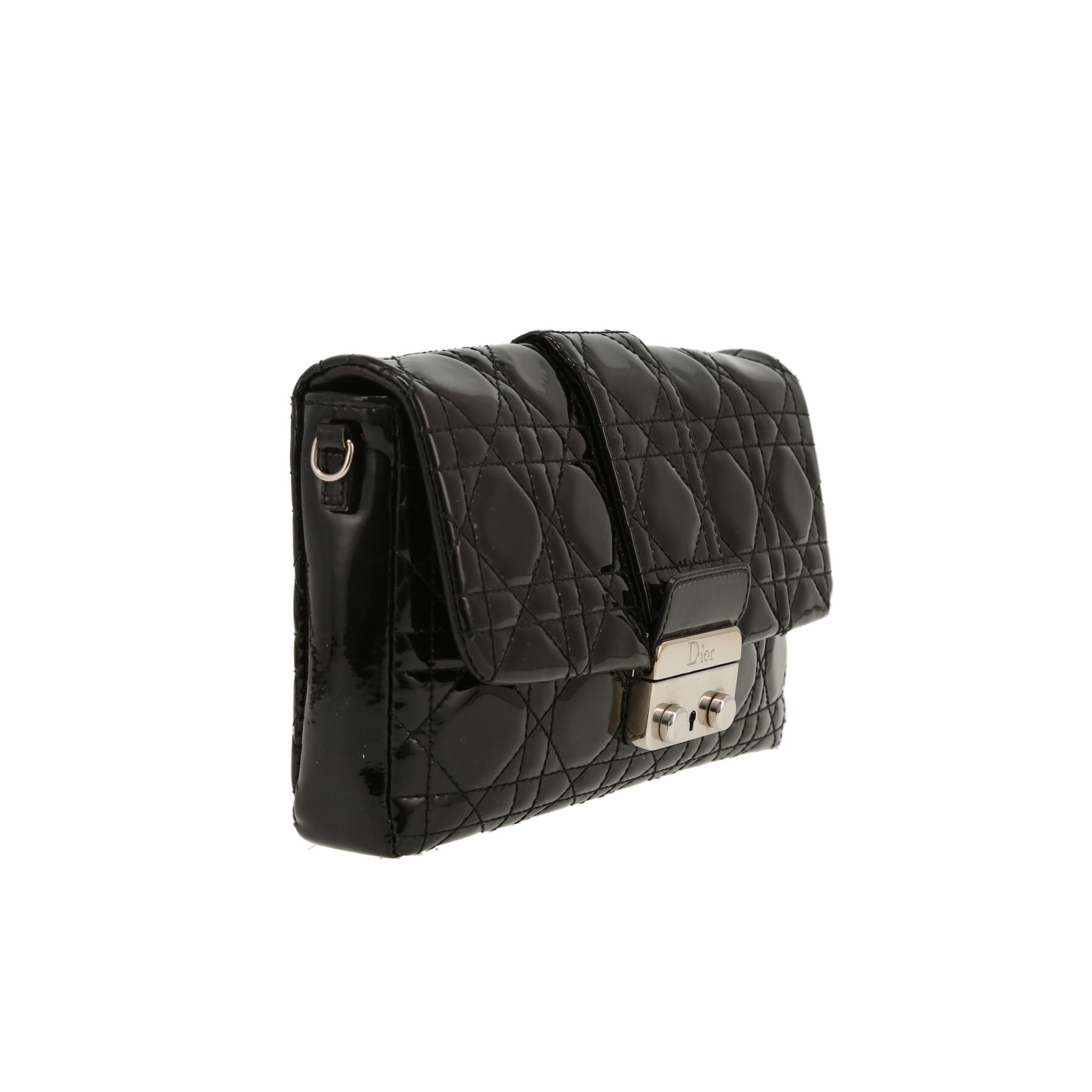 Sac bandoulière Dior   en cuir verni noir