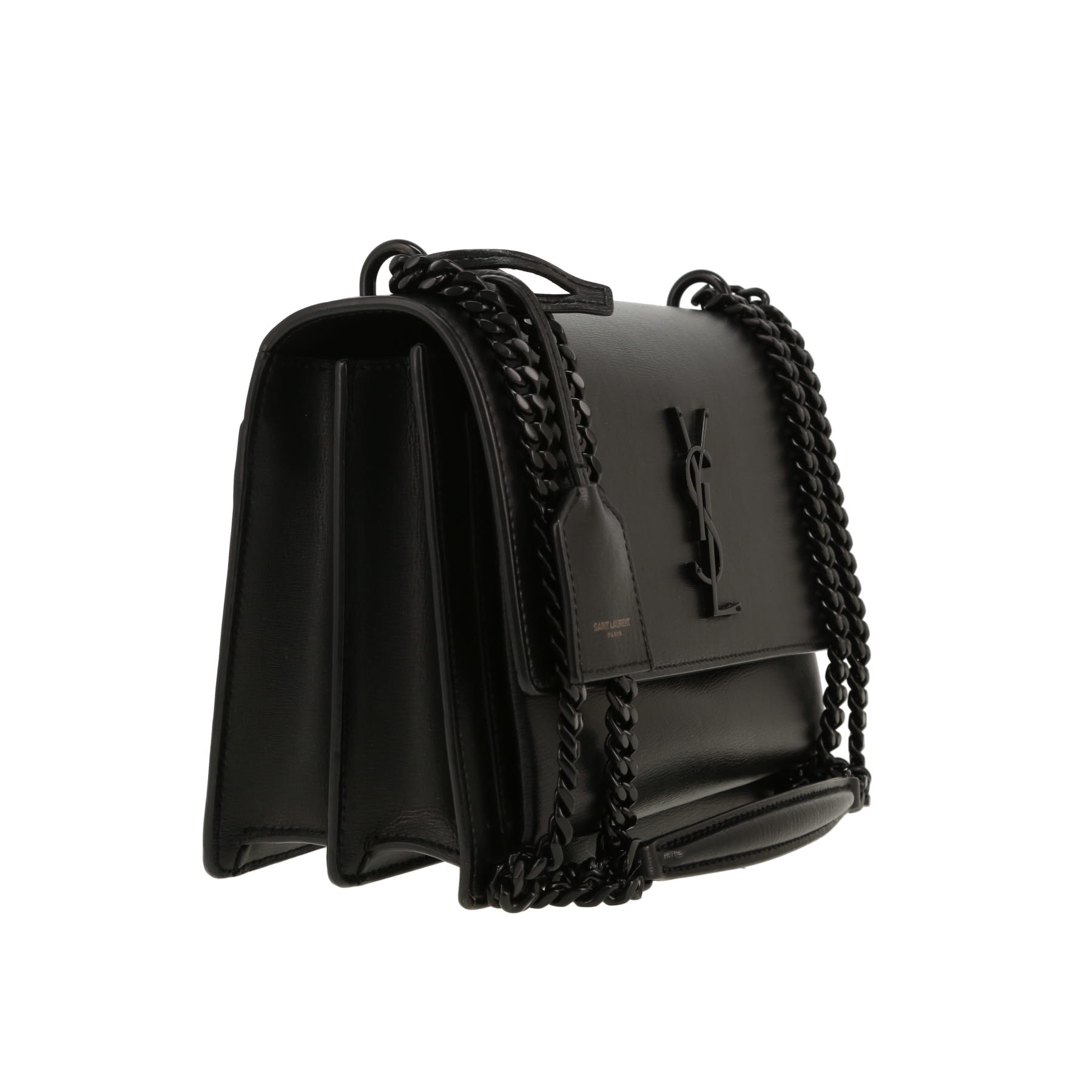Saint Laurent  Sunset shoulder bag  in black leather