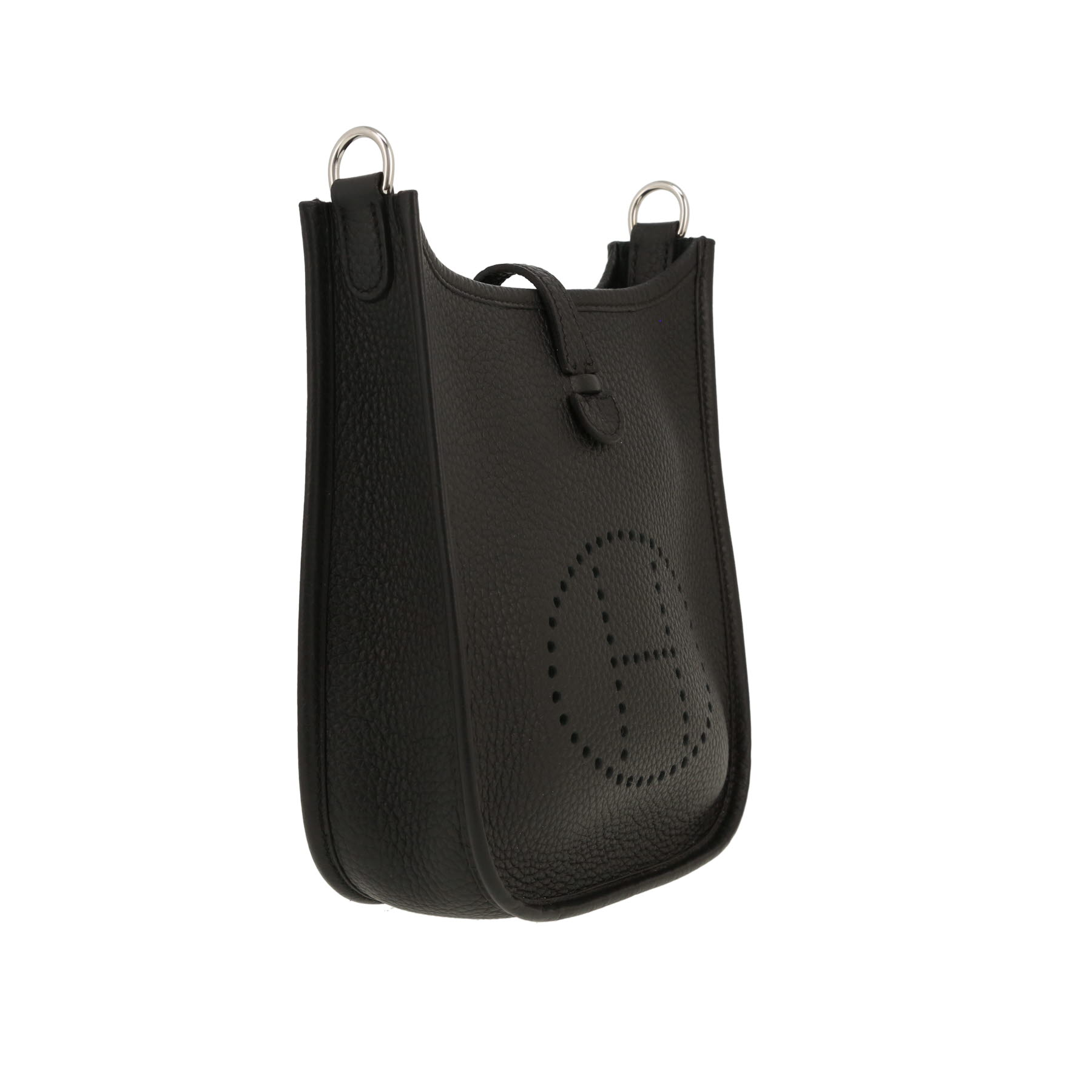 Sac bandoulière Hermès  Mini Evelyne mini  en cuir togo noir