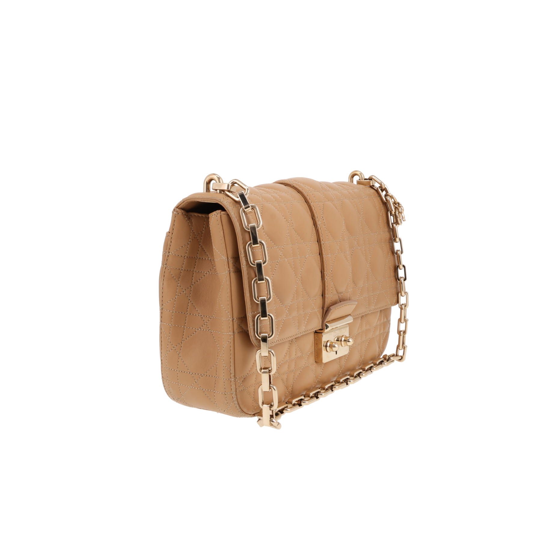 Borsa Dior  Promenade in pelle cannage beige