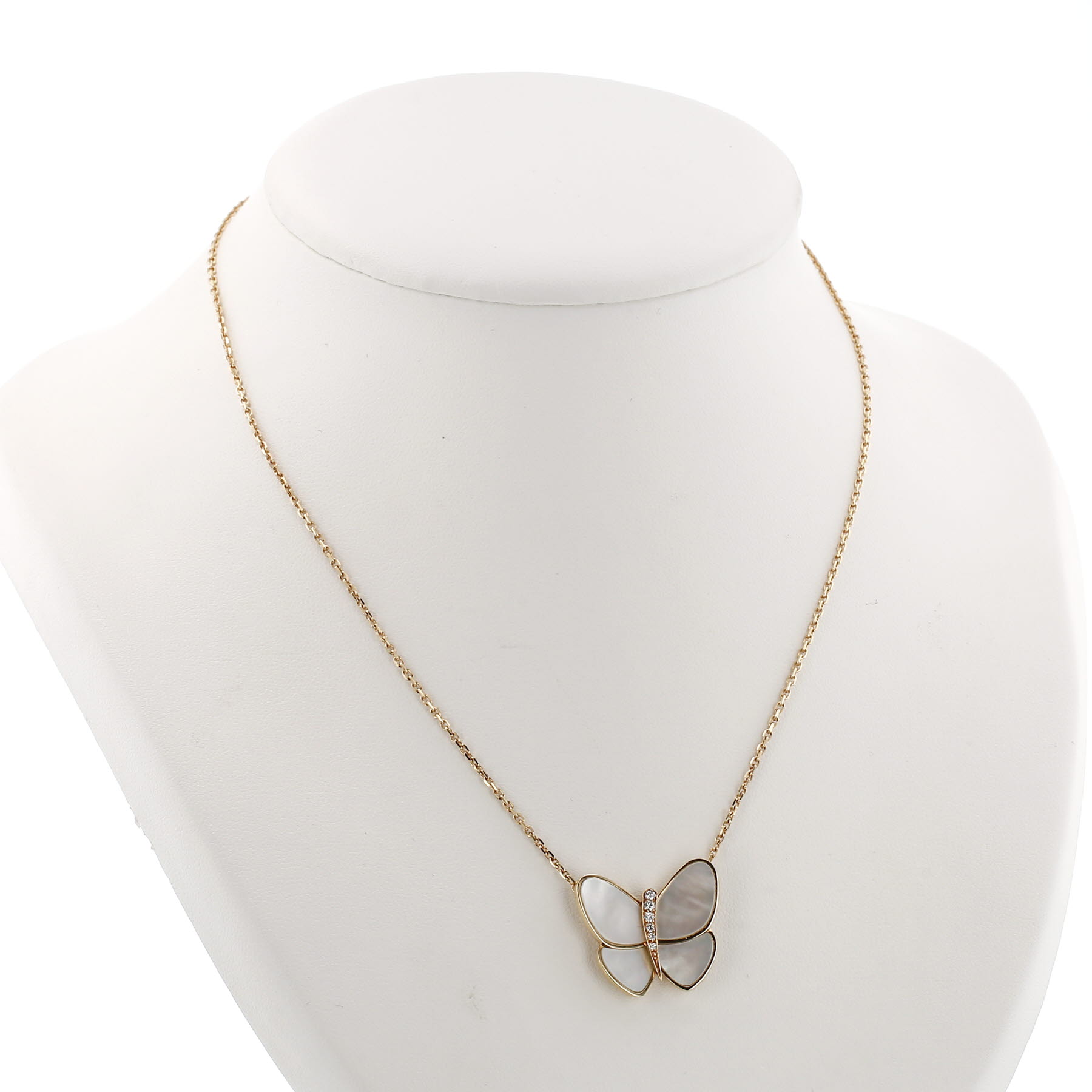 Collar Van Cleef & Arpels Papillon de oro amarillo, nácar y diamantes