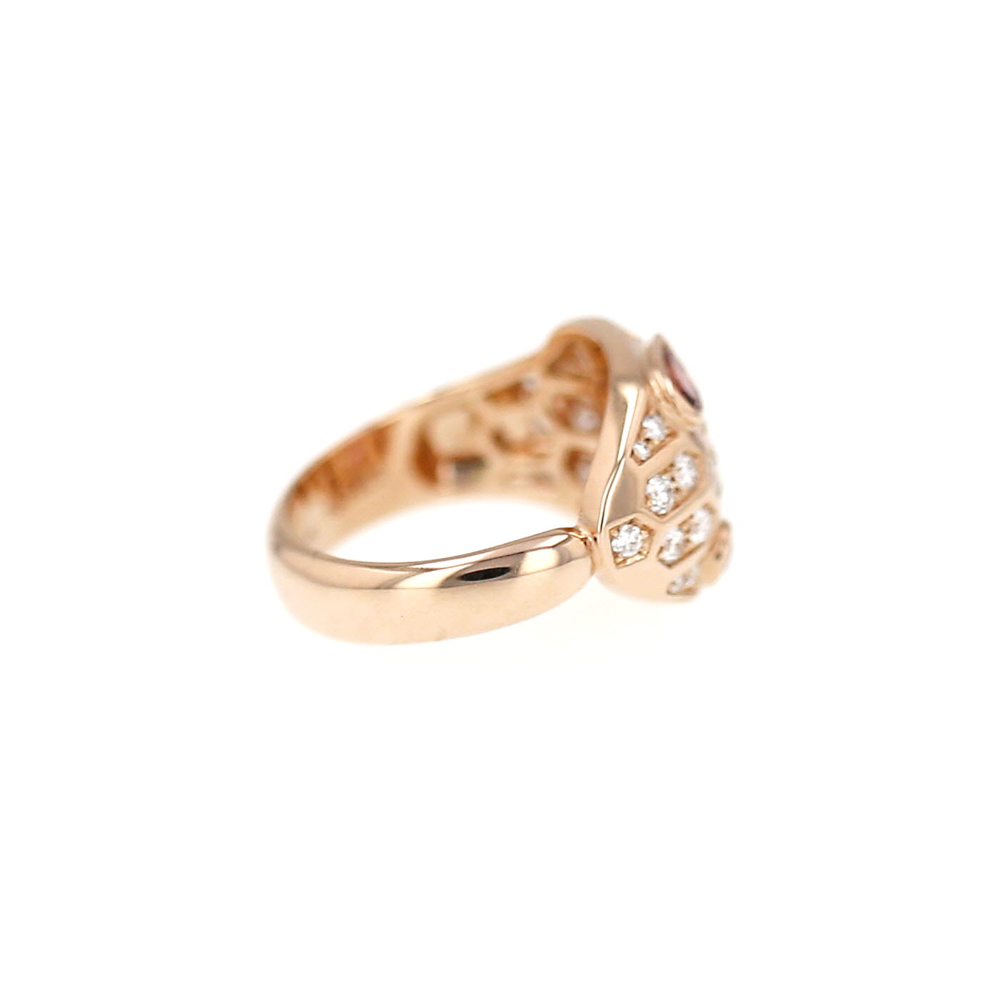 Bulgari Serpenti Seduttori ring in rose gold, diamonds and tourmalines
