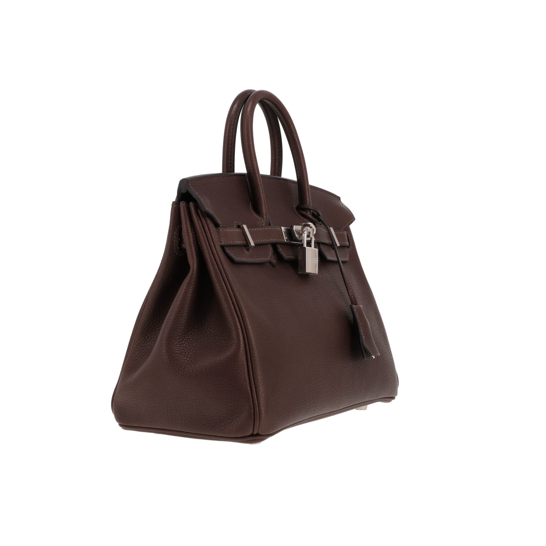 Hermès  Birkin 25 cm handbag  in ebene Barenia Faubourg