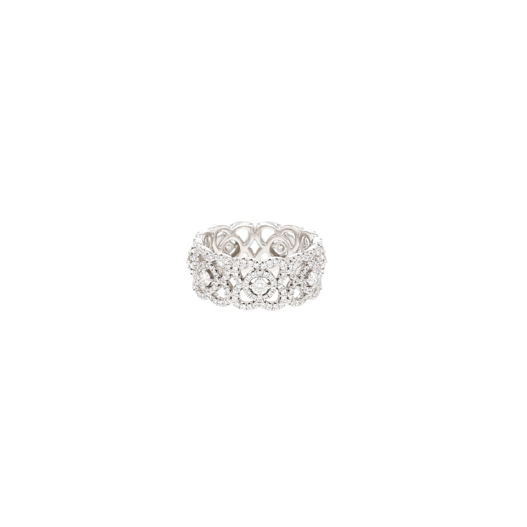 De Beers Enchanted Lotus ring in white gold and diamonds