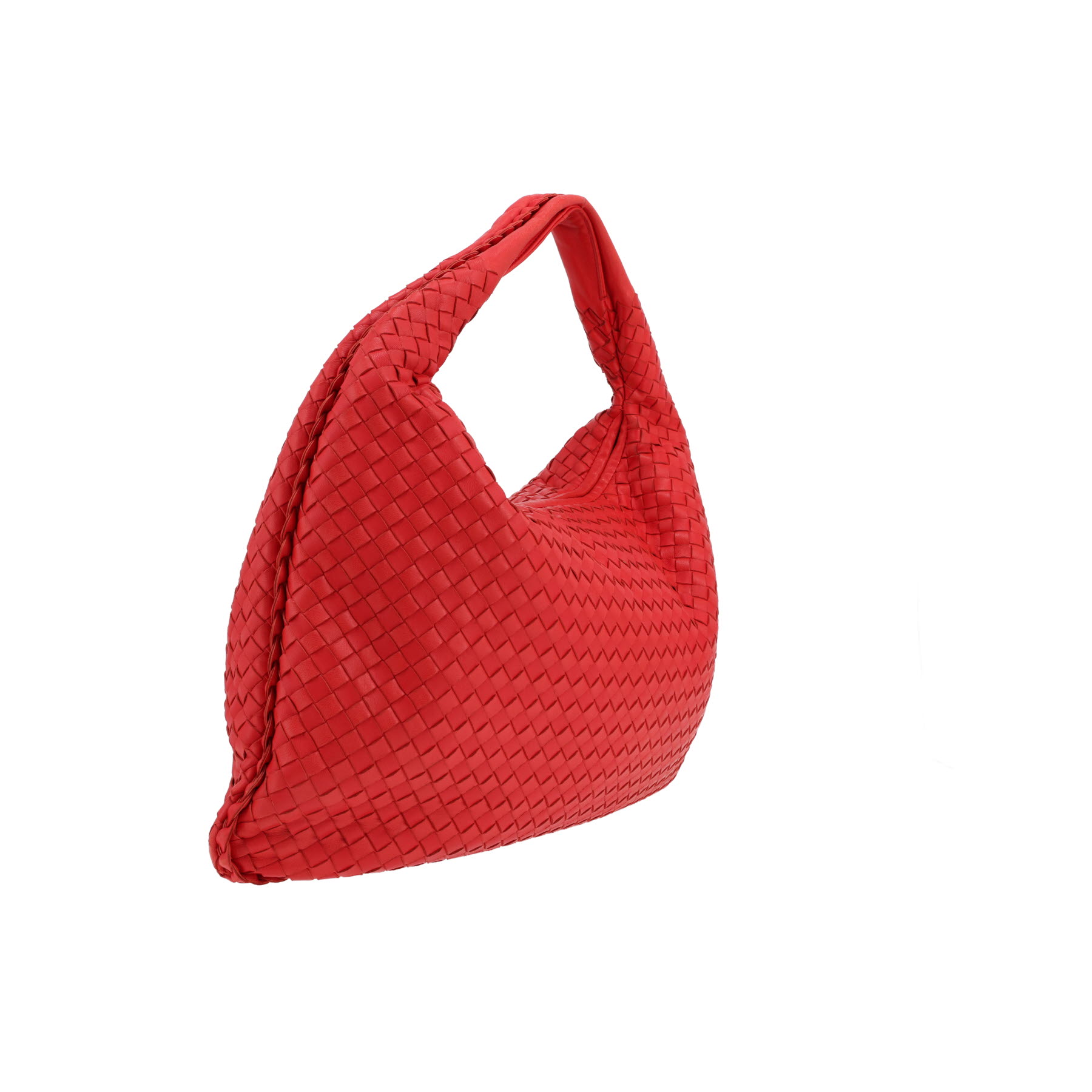 Bottega Veneta  Veneta handbag  in red intrecciato leather