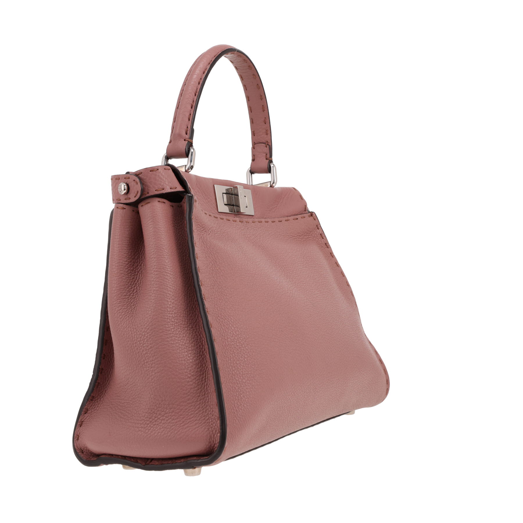 Fendi  Peekaboo Selleria handbag  in pink grained leather
