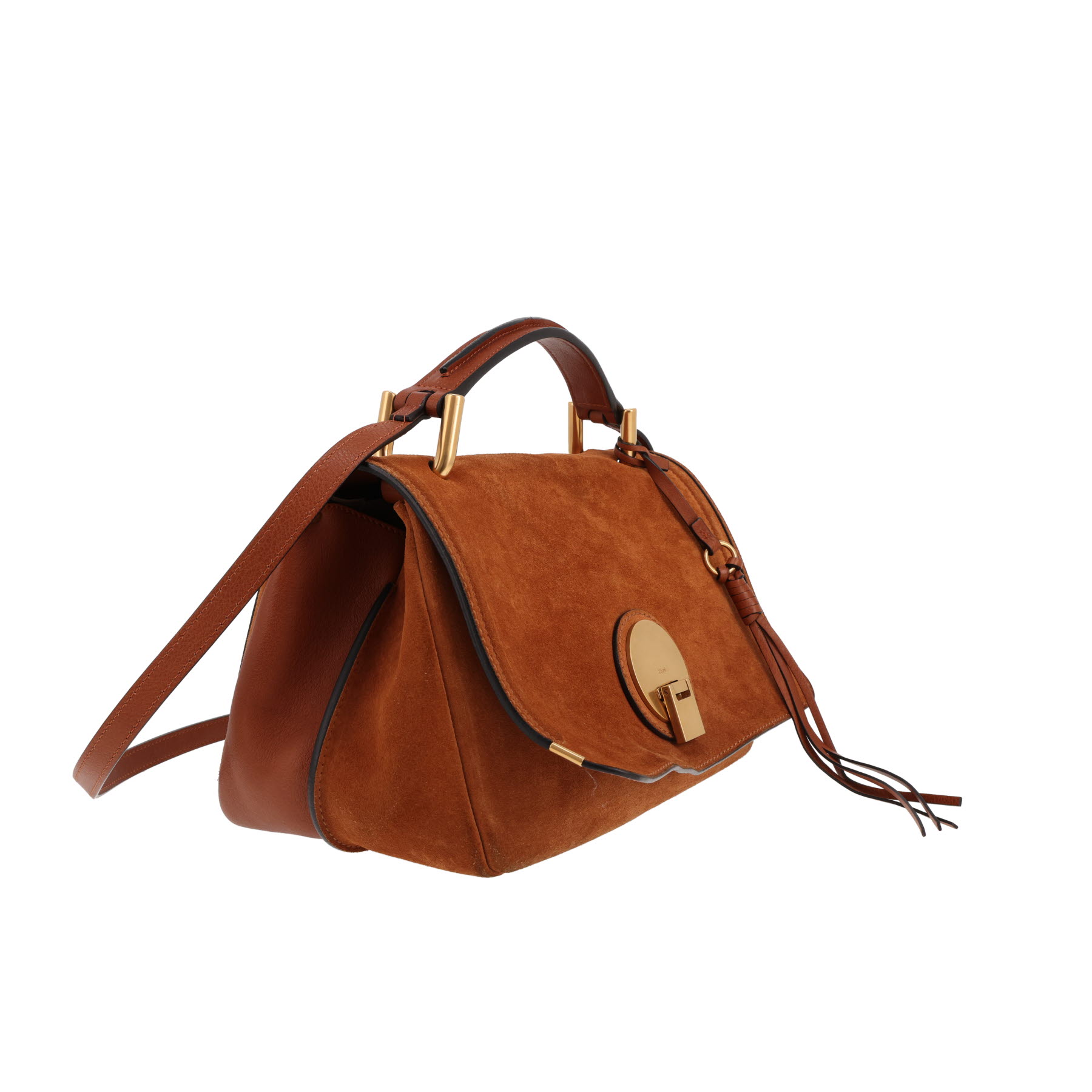 Chloé  Indy shoulder bag  in brown Veau velours  and brown leather