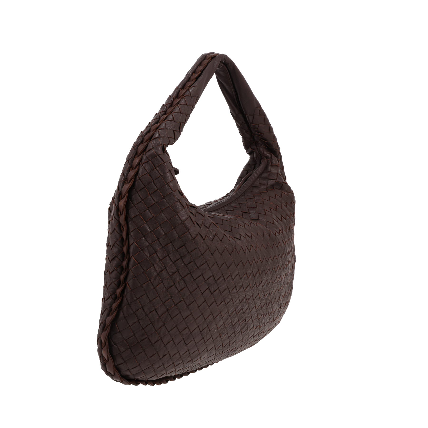 Bottega Veneta  Veneta handbag  in brown intrecciato leather