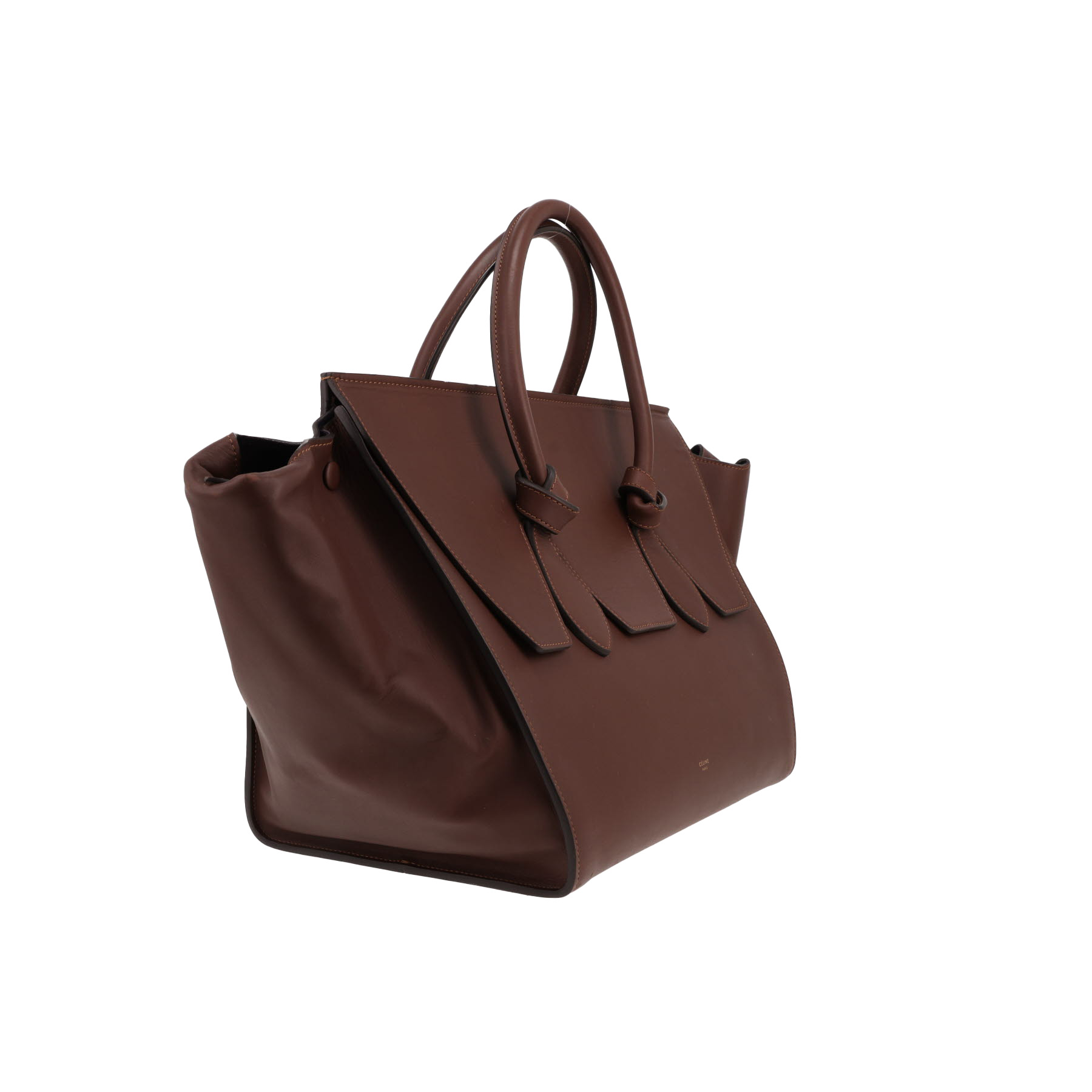 Celine  Tie Bag handbag  in brown leather
