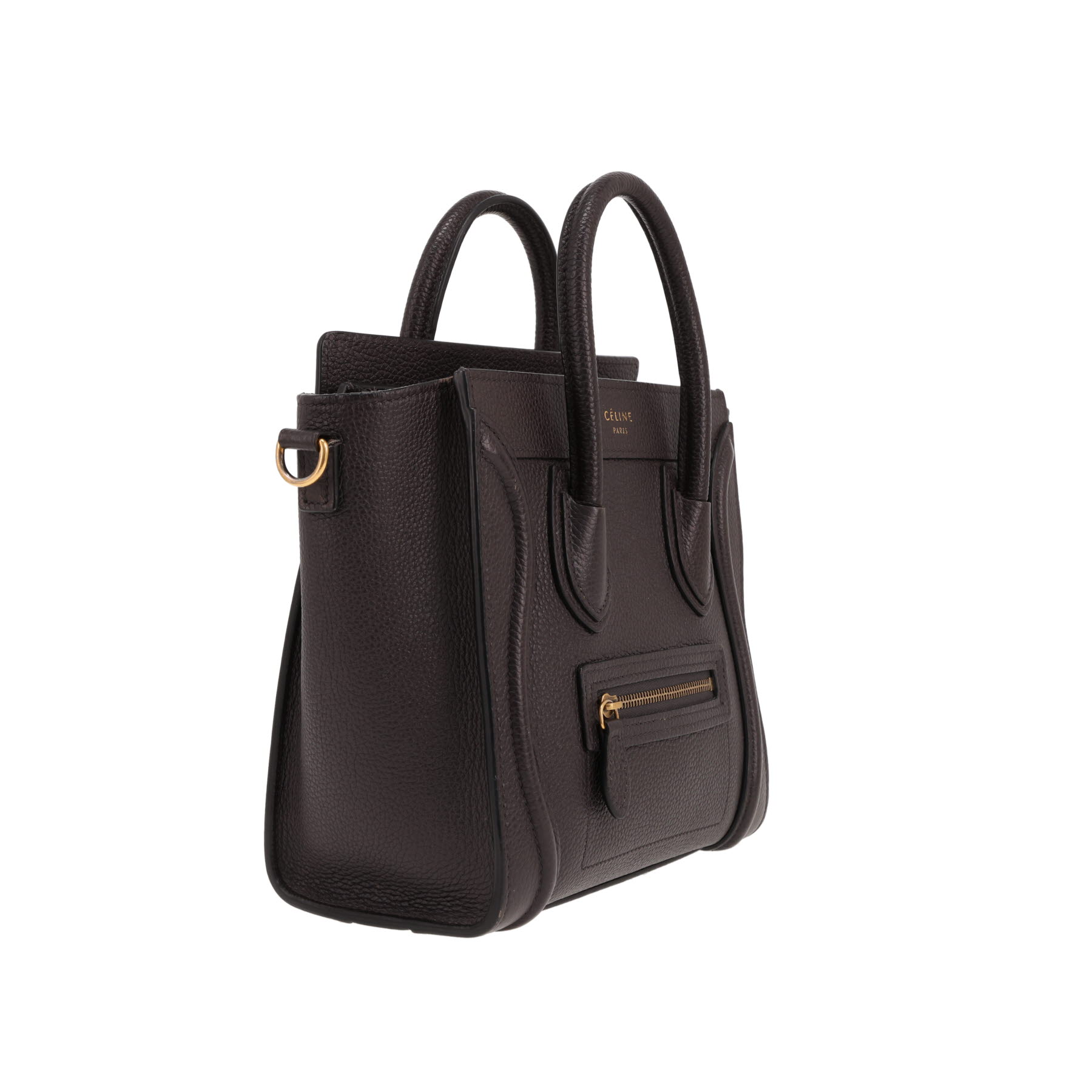Borsa Celine  Luggage Micro in pelle martellata nera