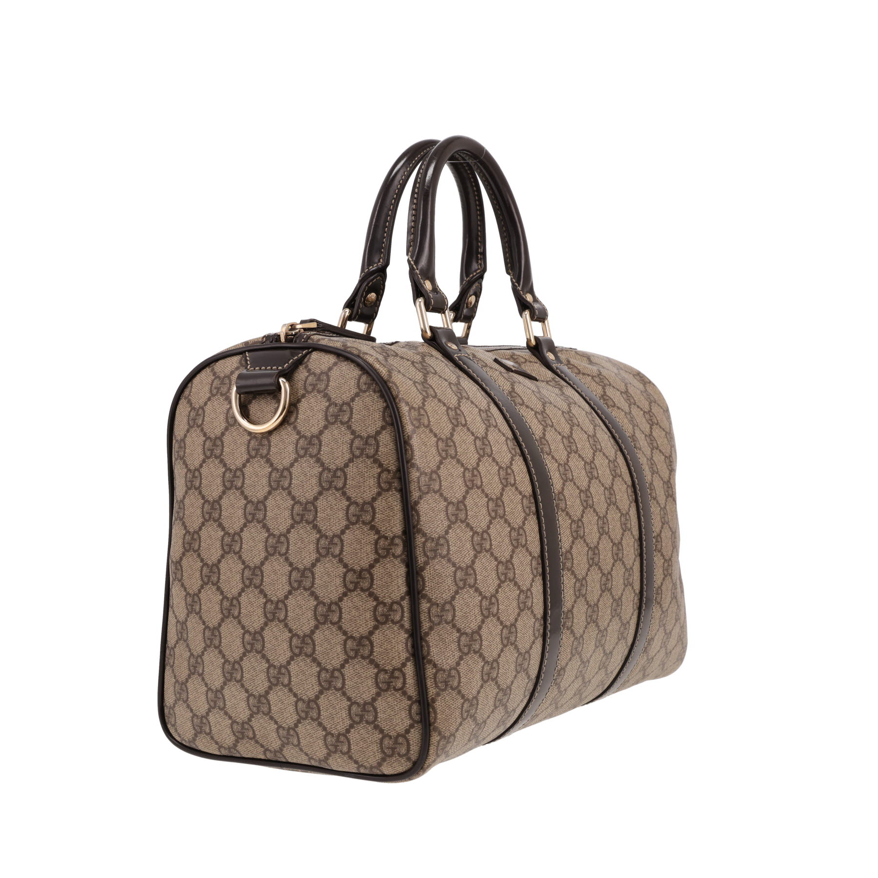 Gucci  Joy handbag  in beige "sûpreme GG" canvas  and brown patent leather