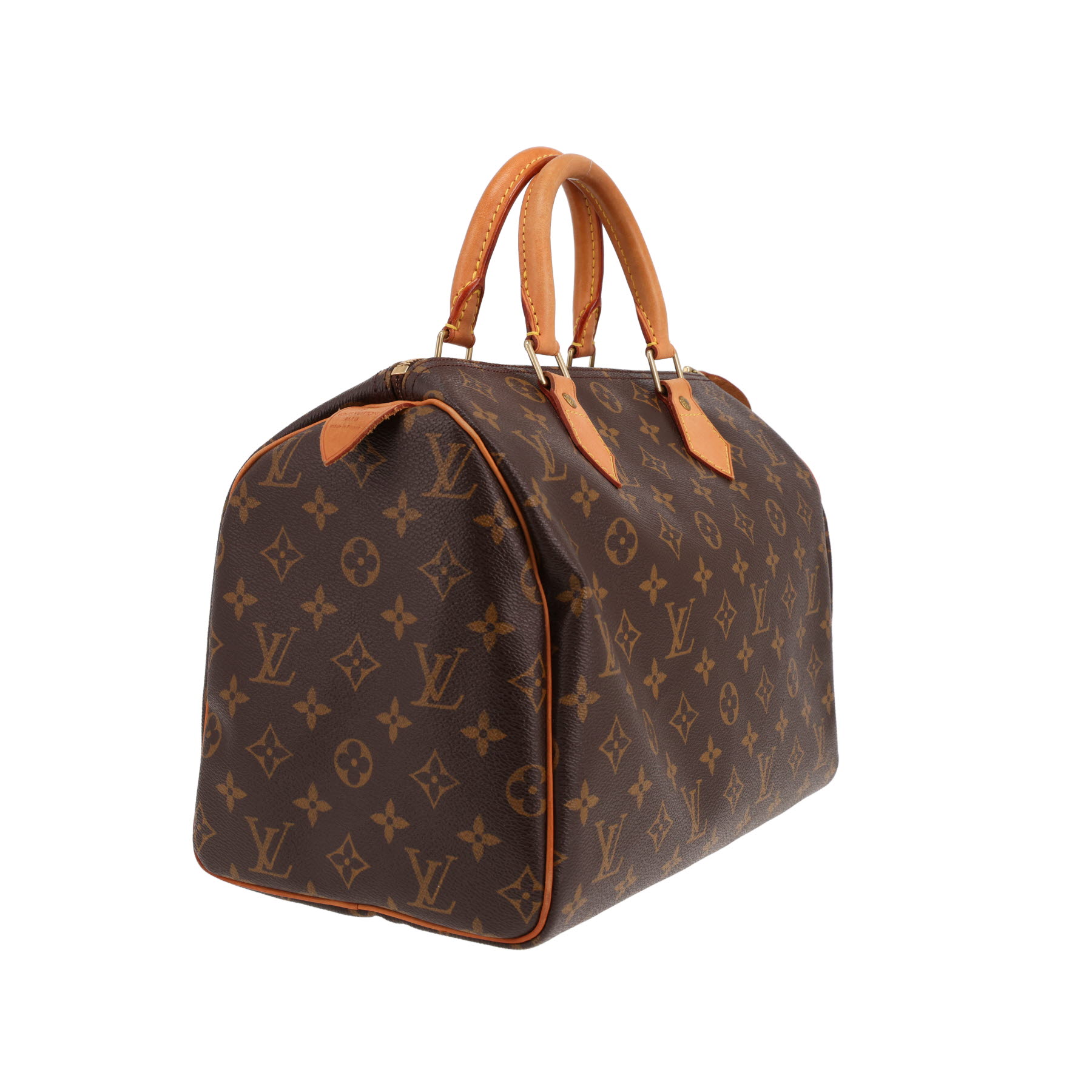 Sac à main Louis Vuitton  Speedy 30 en toile monogram marron et cuir naturel