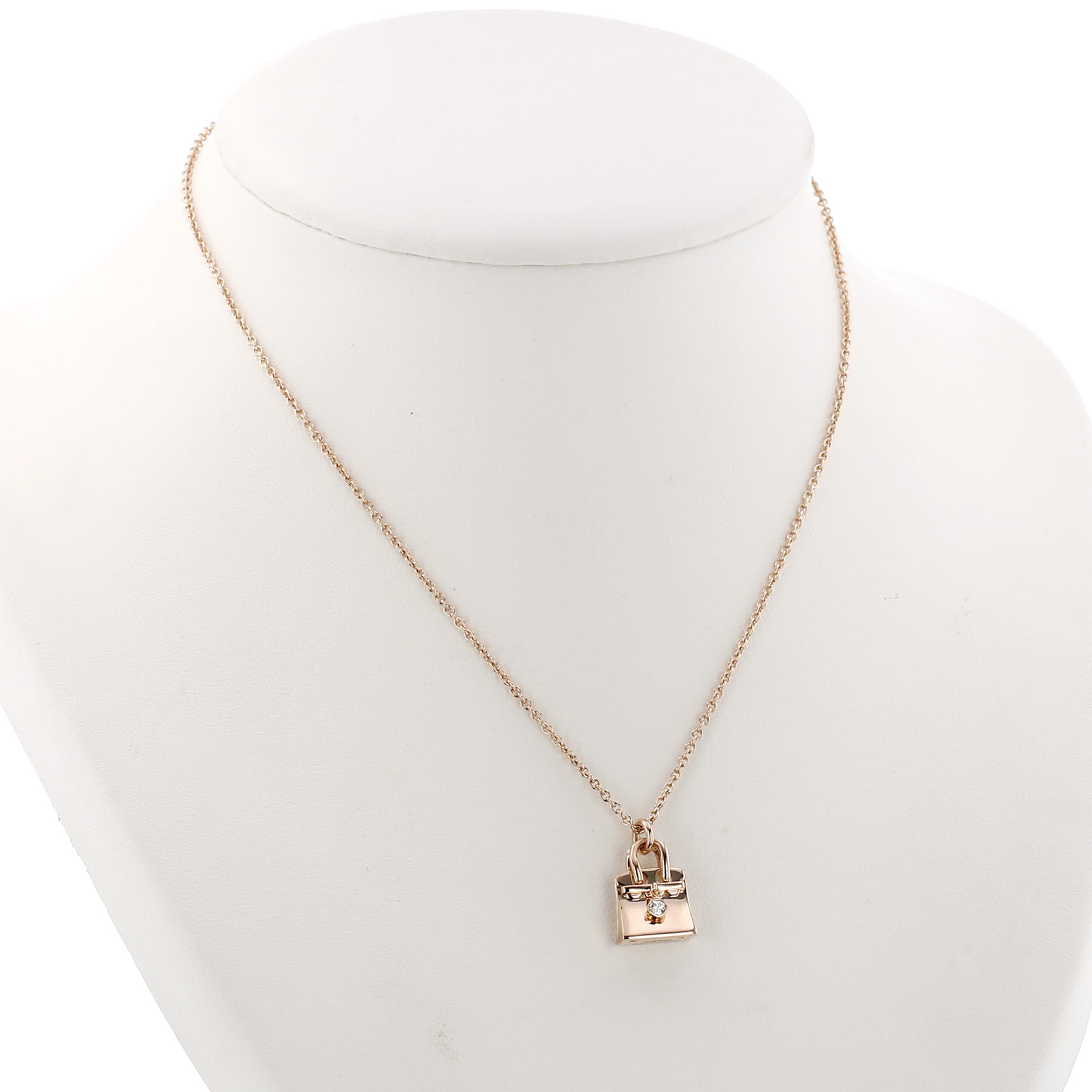 Hermès Amulettes Birkin necklace in pink gold and diamond