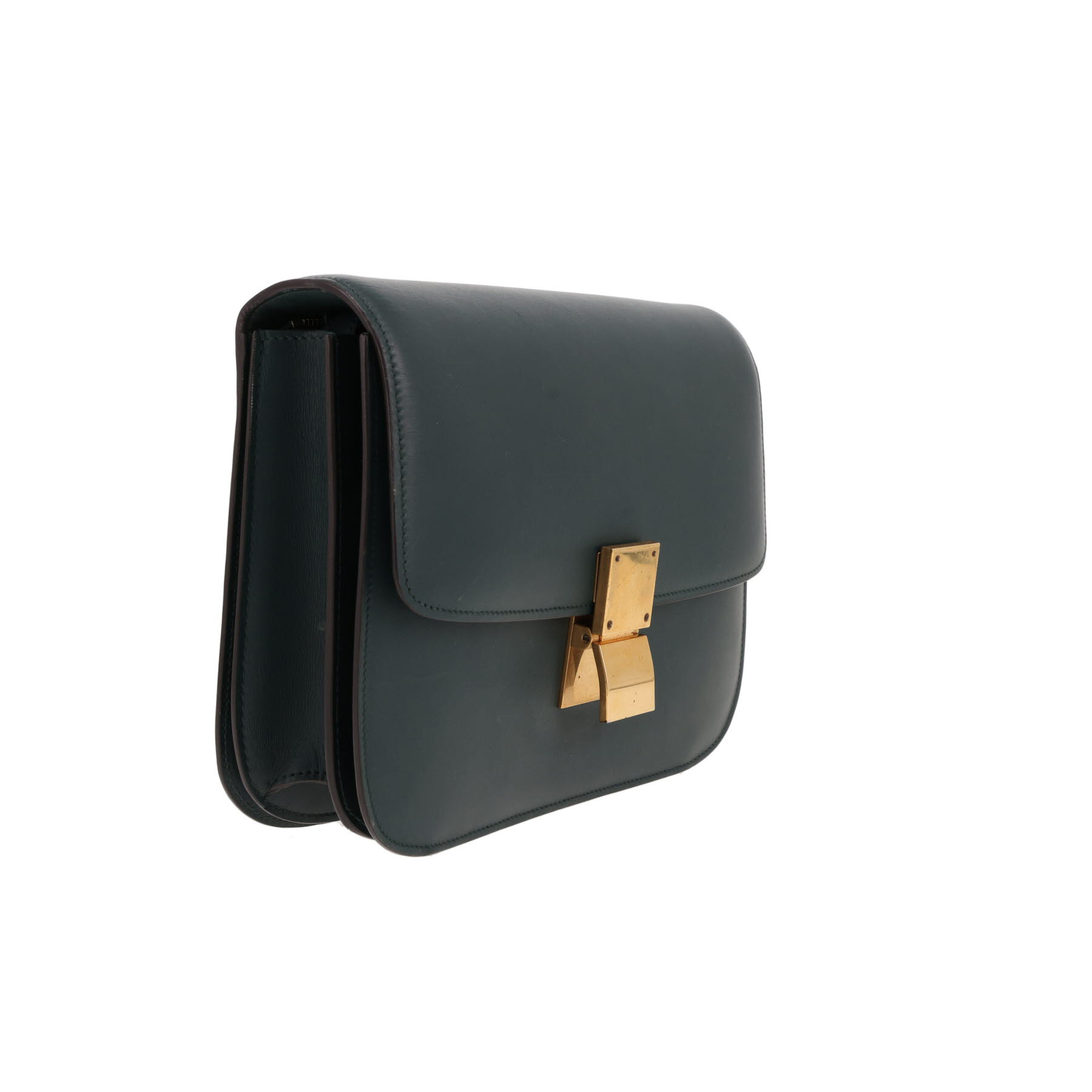 Celine  Classic Box handbag  in green leather