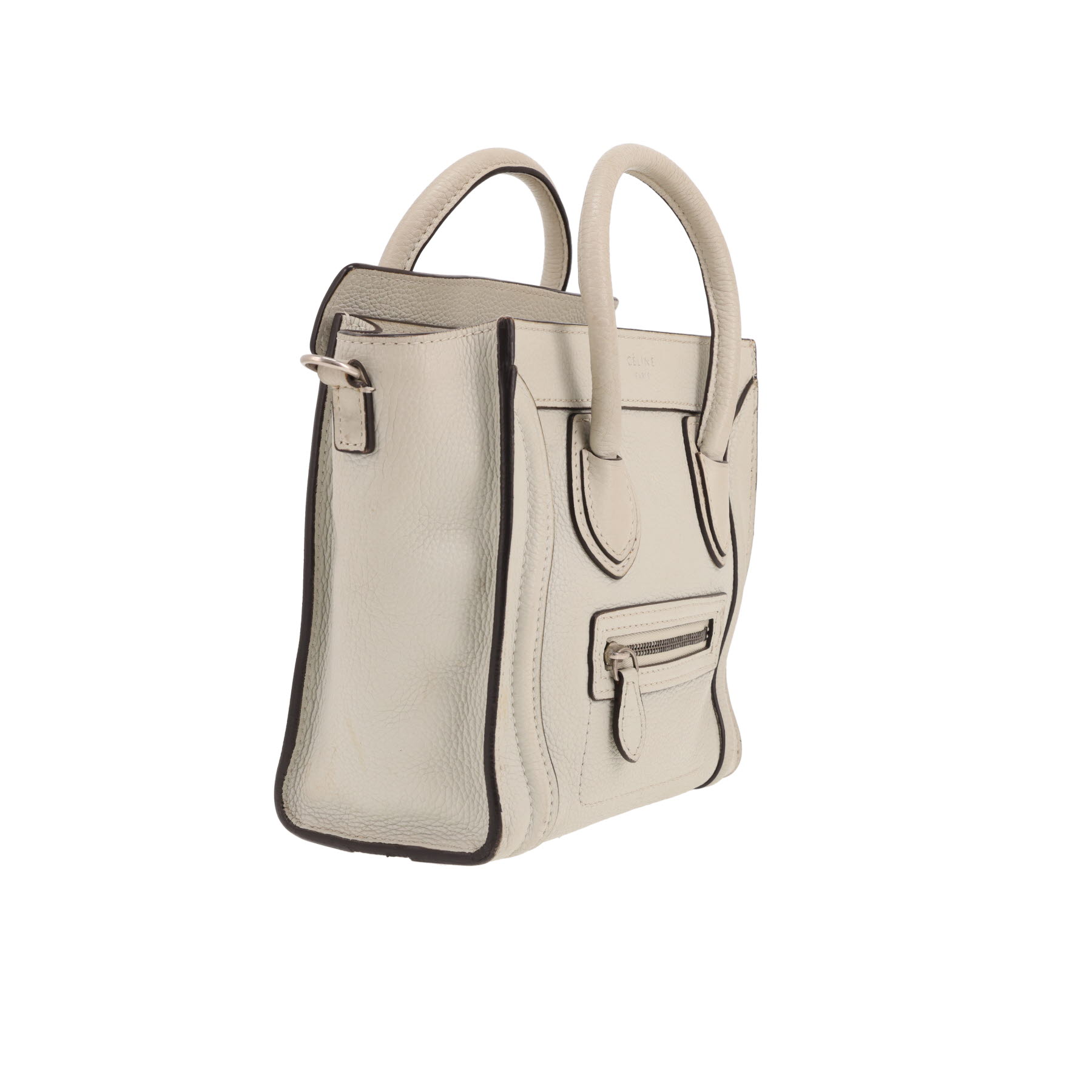 Celine  Luggage handbag  in green grained leather