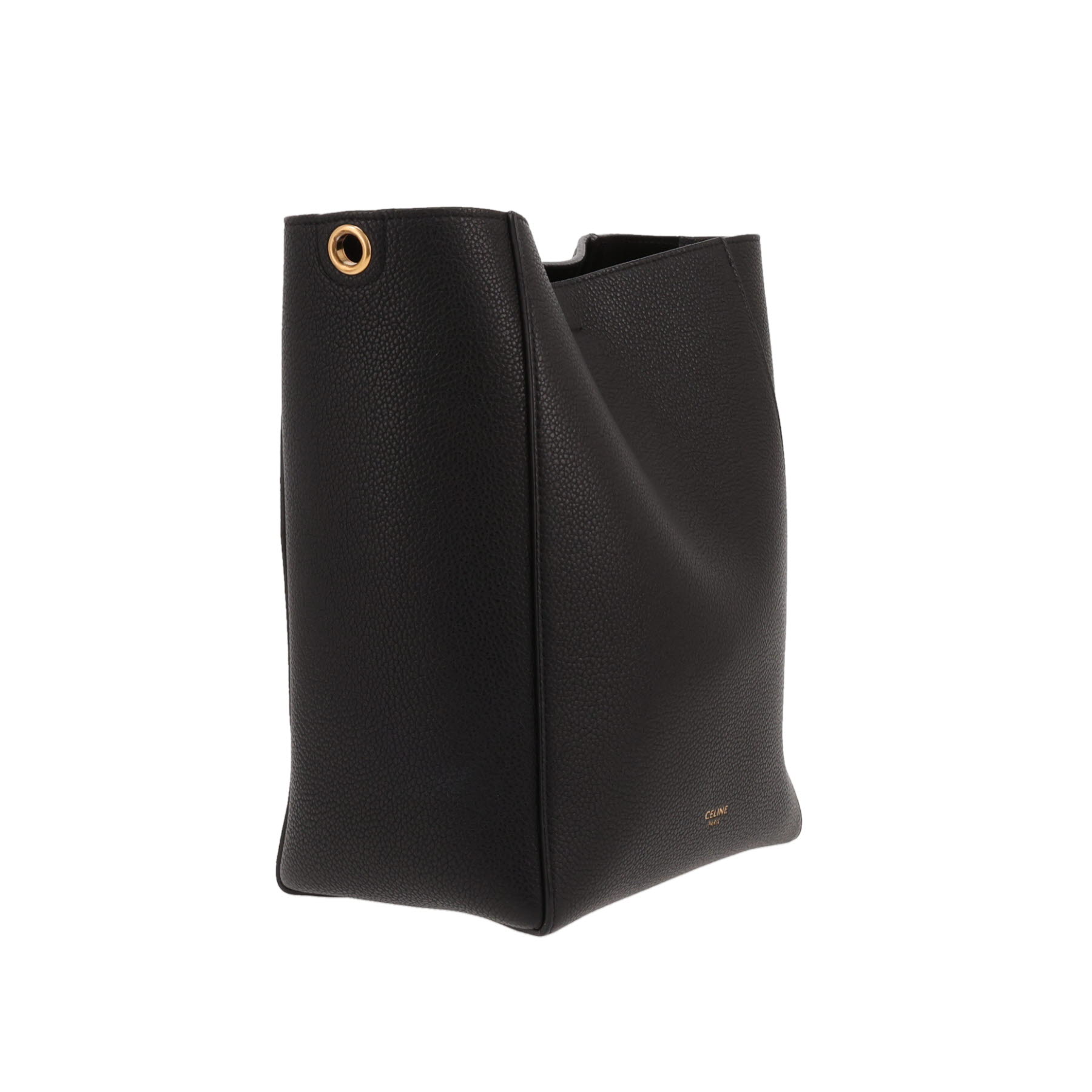Celine  Sac Sangle handbag  in black grained leather
