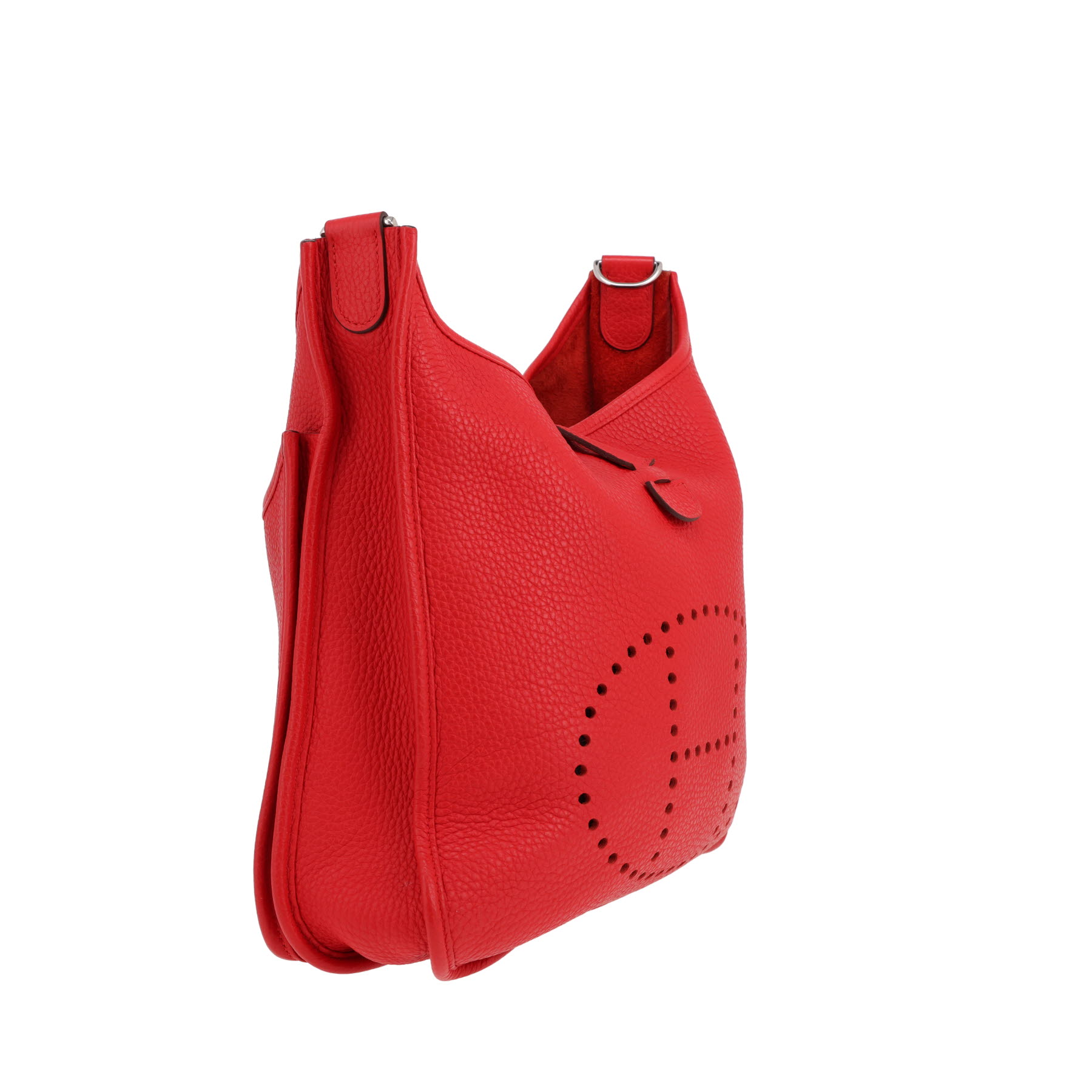 Bolso bandolera Hermès Evelyne III de piel Togo roja