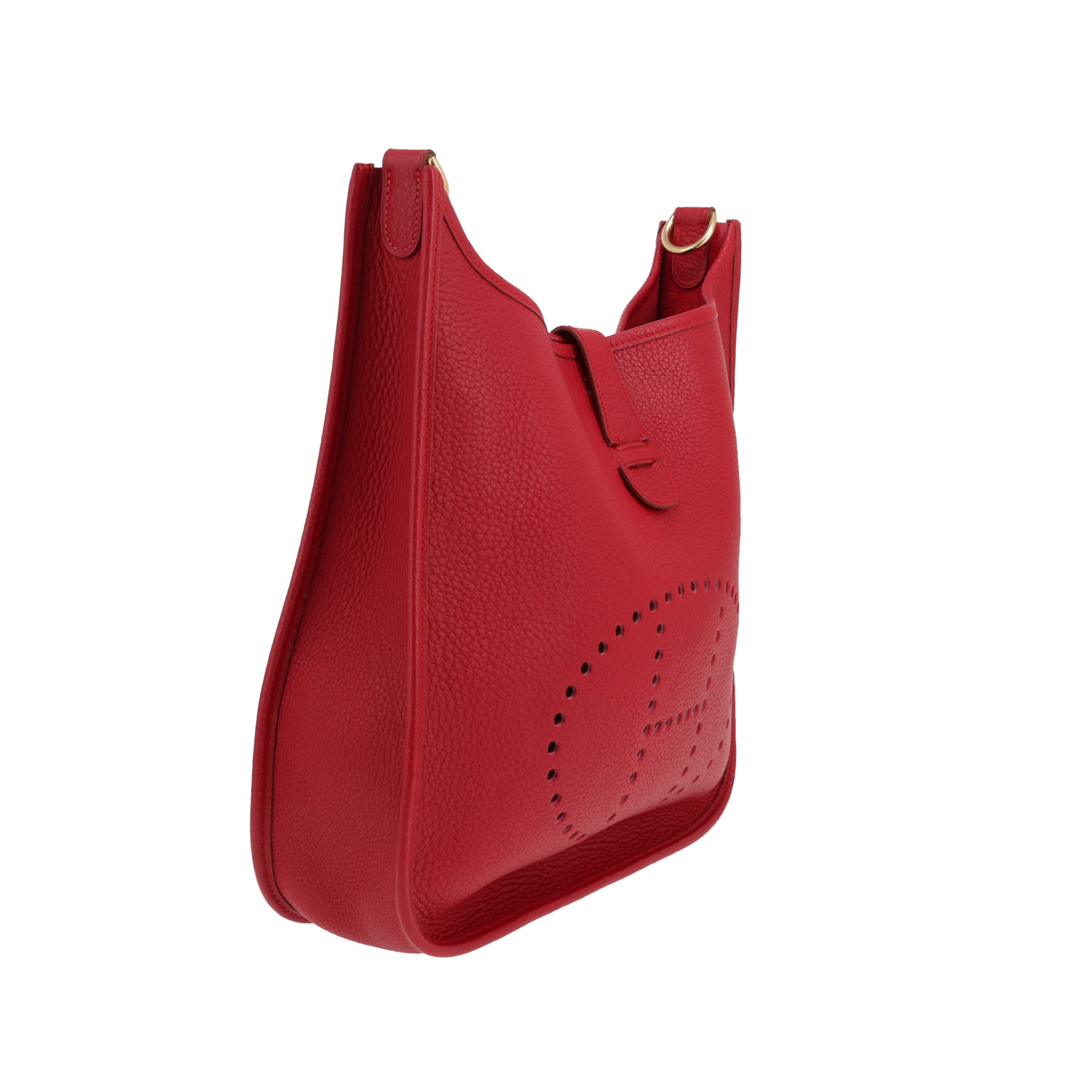 Hermès  Evelyne shoulder bag  in red togo leather