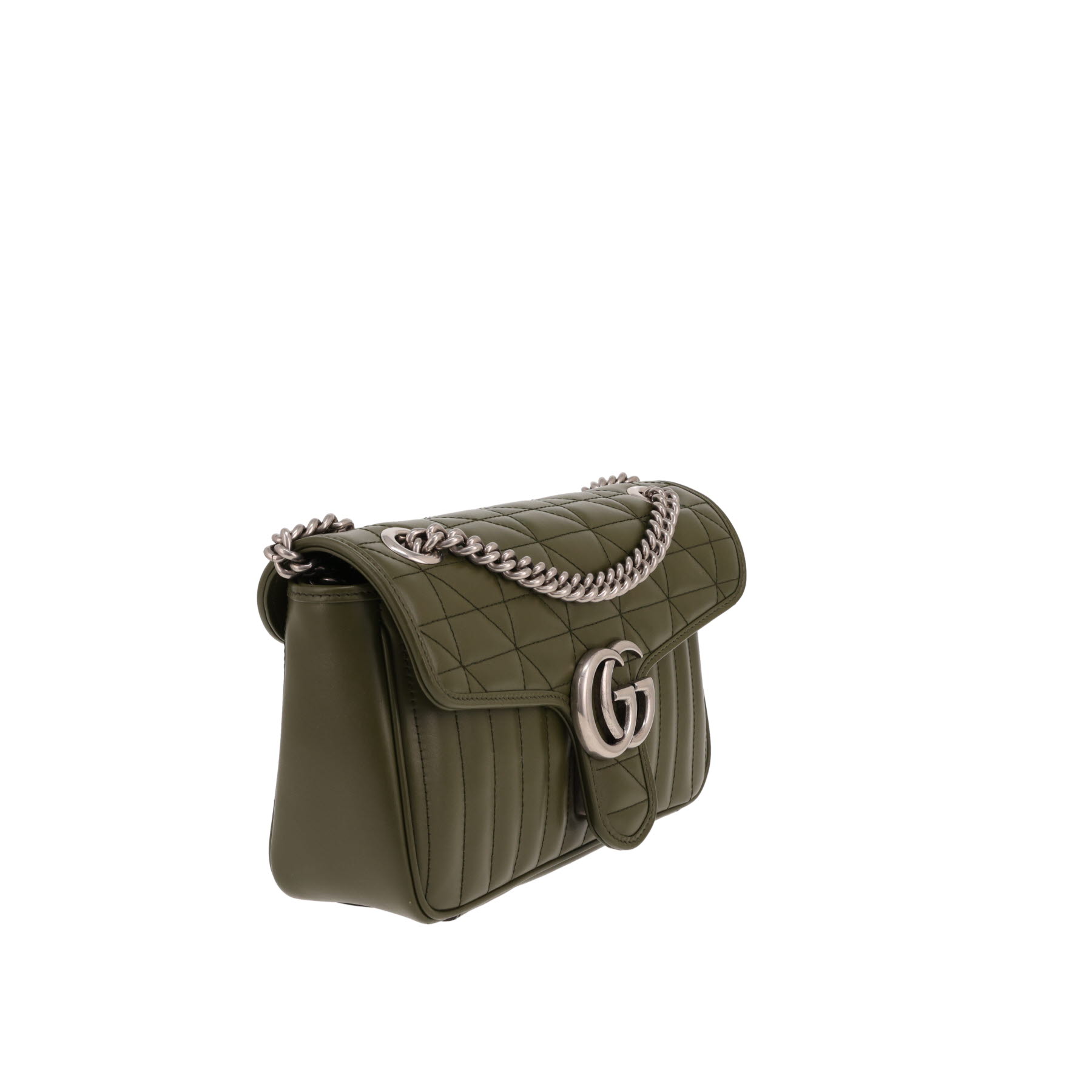 Gucci  GG Marmont medium model  shoulder bag  in khaki quilted leather