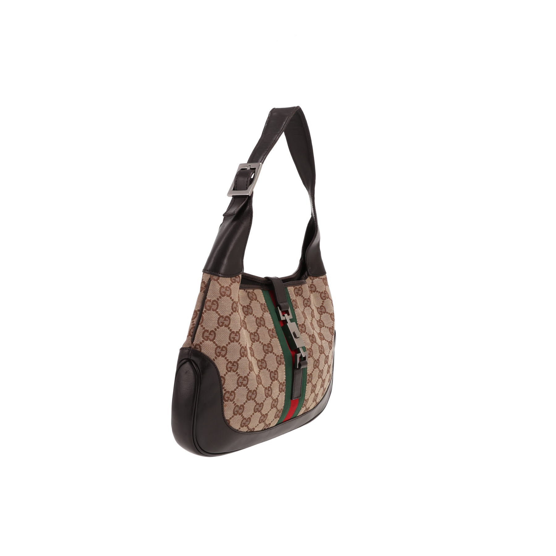 Sac à main Gucci  Jackie en toile sûpreme GG beige et cuir marron