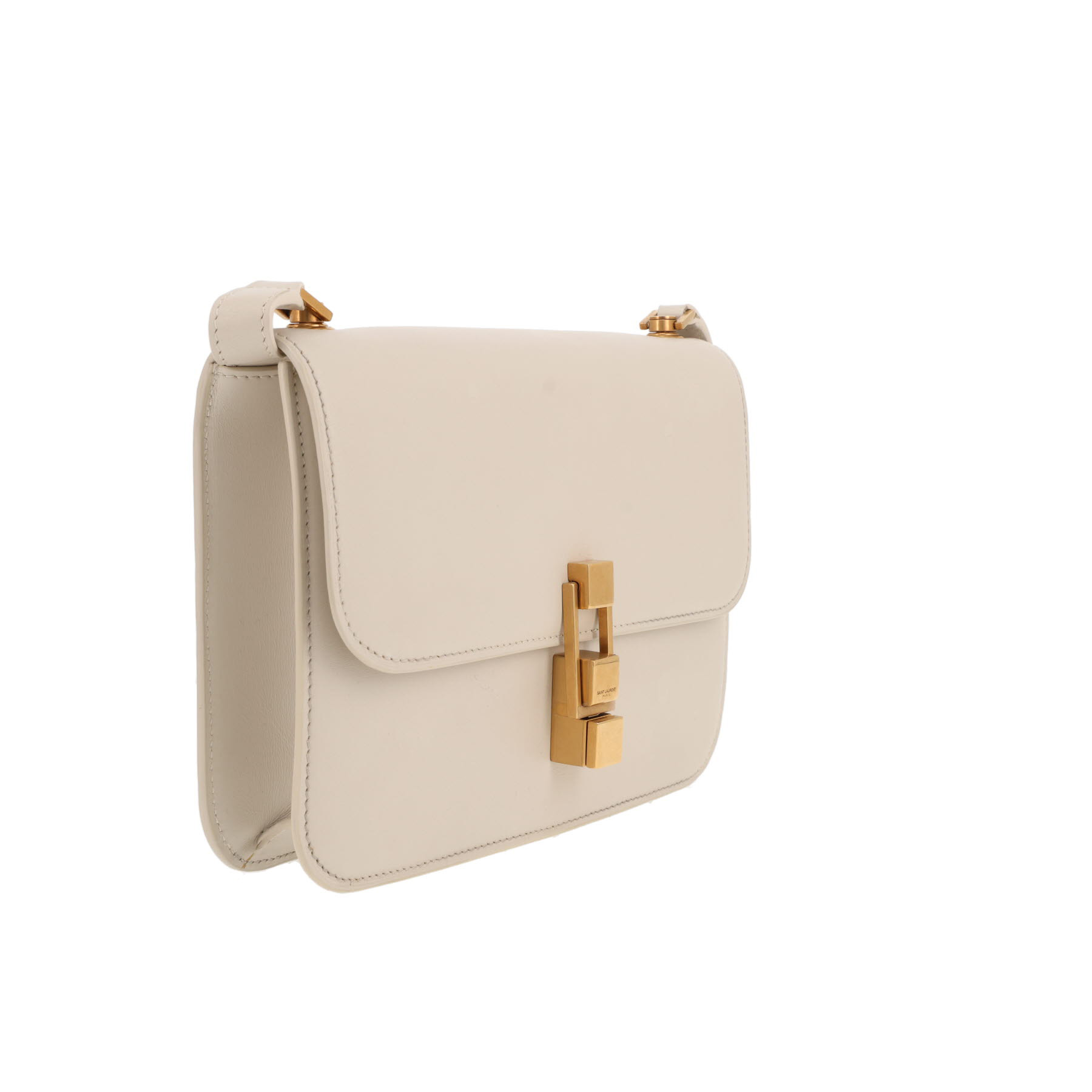 Bolso bandolera Saint Laurent  Carré Satchel en cuero blanco