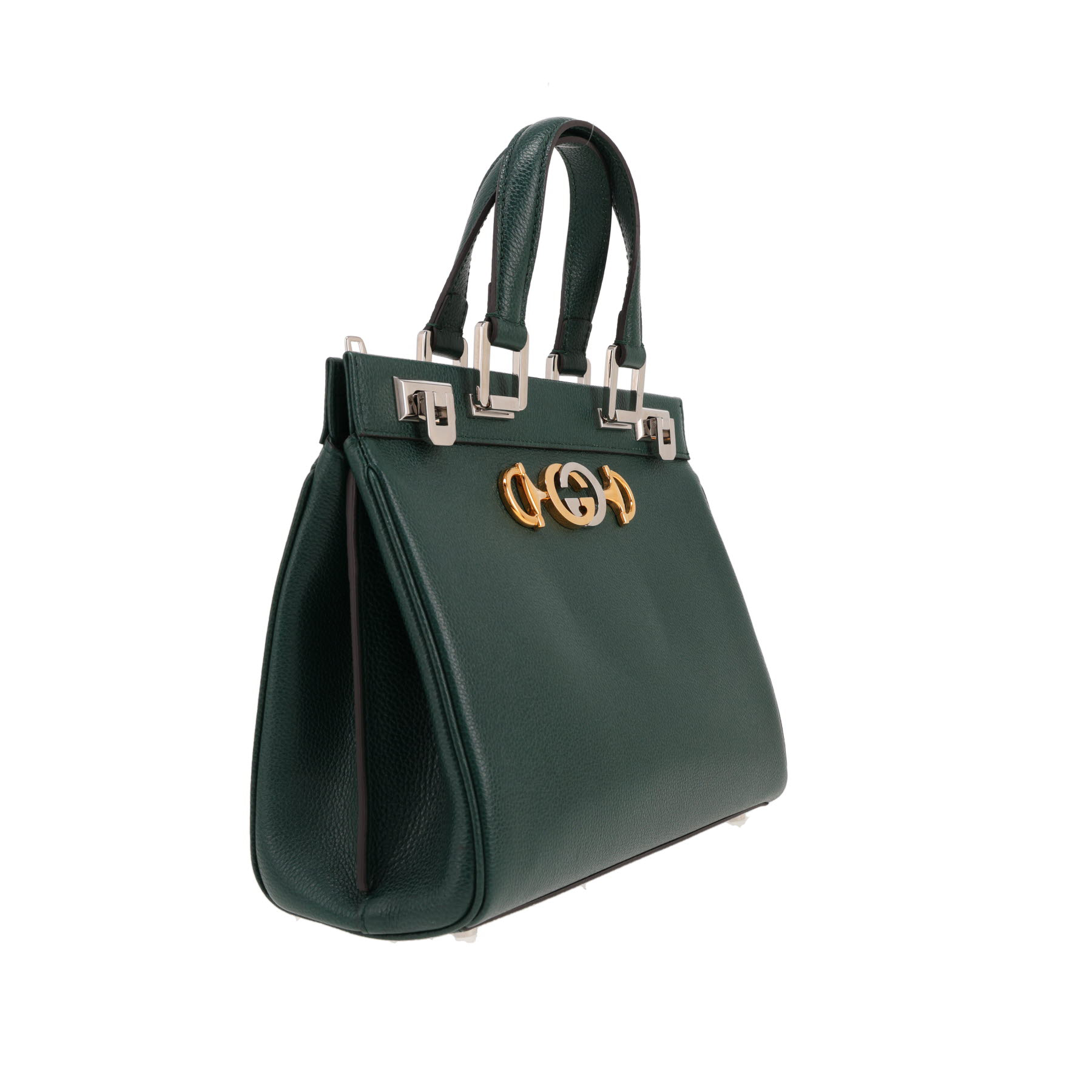 Gucci  Zumi handbag  in green grained leather