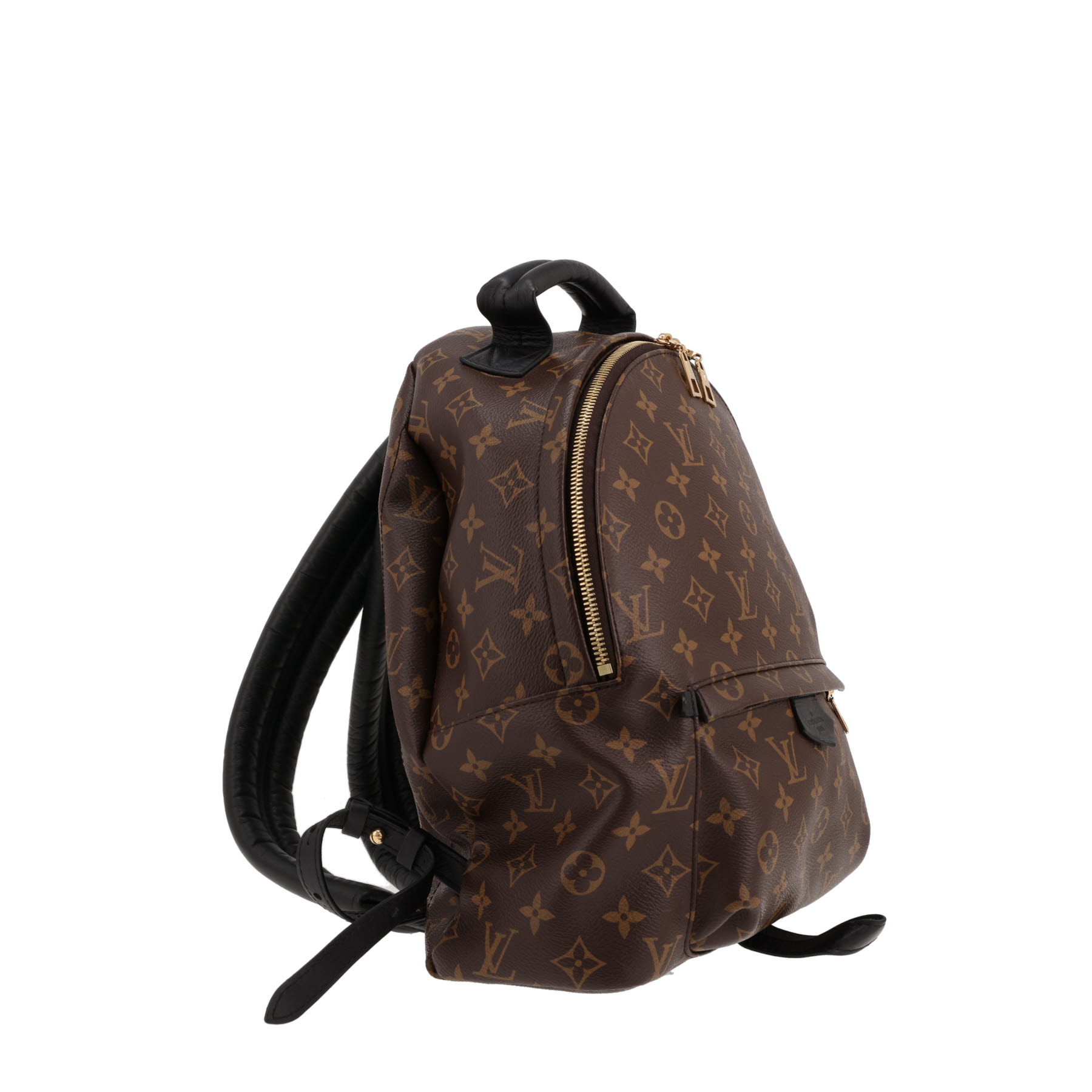 Mochila Louis Vuitton  Palm Springs en lona Monogram marrón y cuero negro