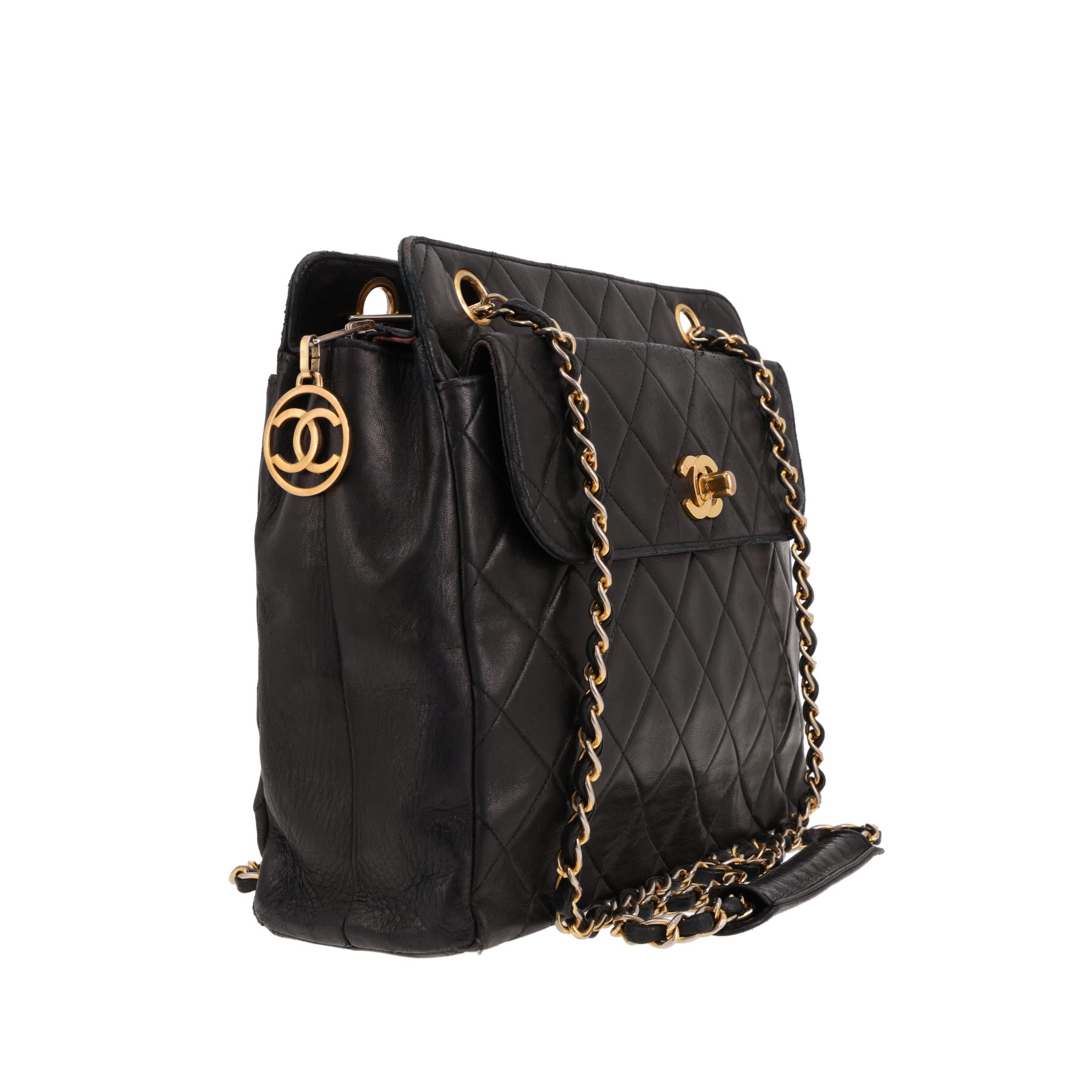 Chanel  Vintage handbag  in black quilted leather